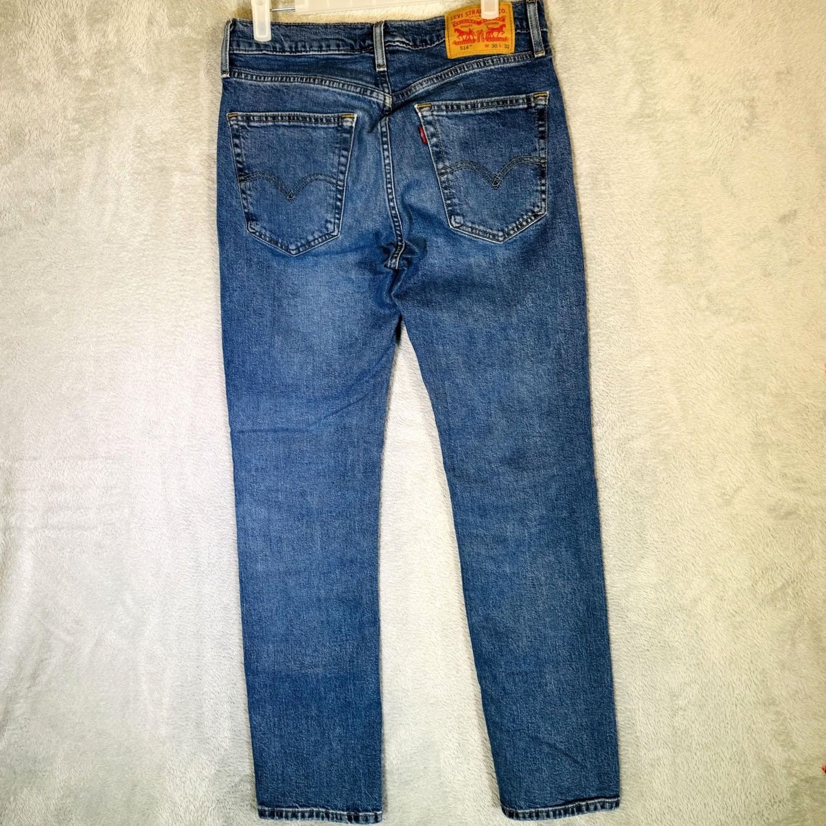 Levi's Levi's 514 Jeans Mens 30x32 Blue Medium Wash Straight Stretch Denim Zip Fly Size US 30 / EU 46 - 7 Thumbnail