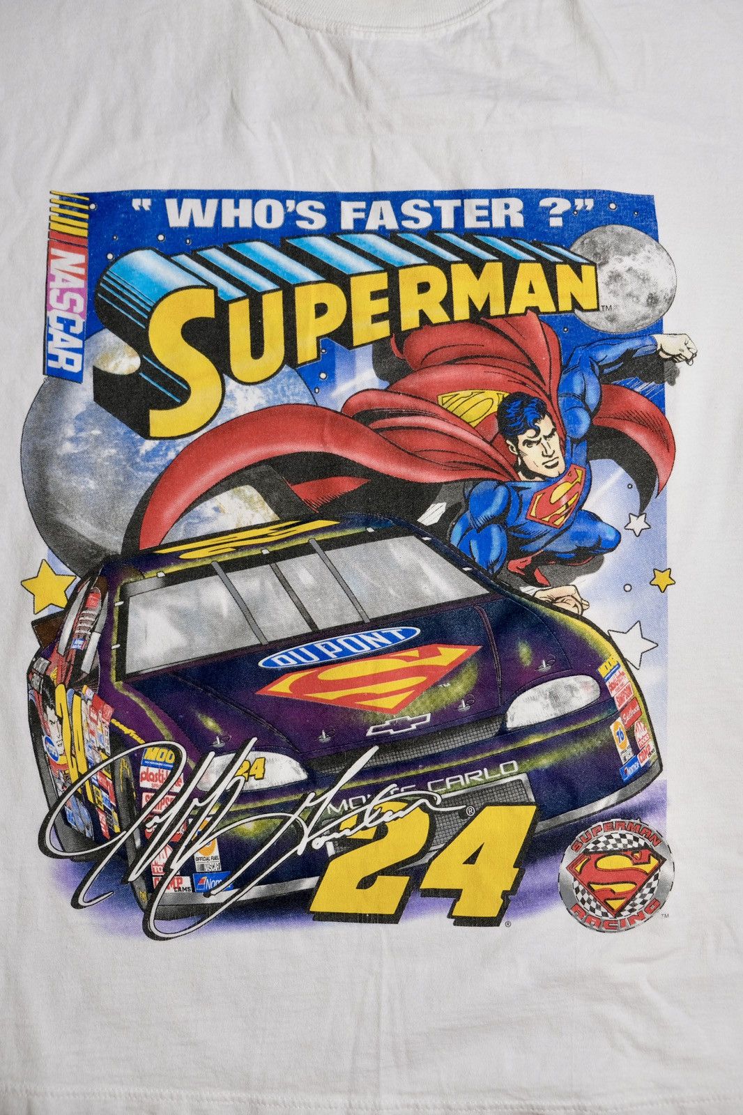 Chase Authentics × NASCAR × Vintage Rare 1999 Vintage Nascar Dupont 24 x Gordon x Superman tee Size US M / EU 48-50 / 2 - 4 Thumbnail
