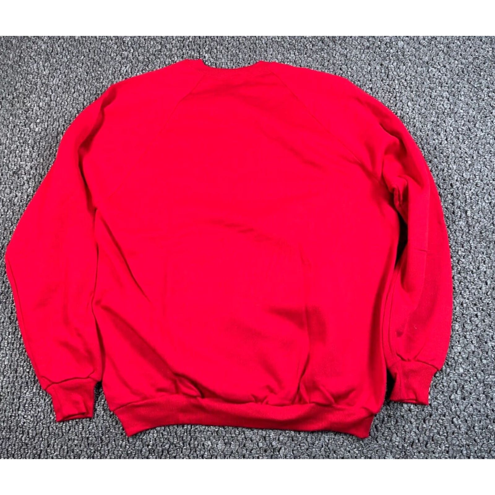 Jerzees VINTAGE Jerzees Christmas Carol Bah Humbug Sweatshirt Adult 2XL Red Raglan Sleeves 90s Size XXL / US 16-18 / IT 52-54 - 2 Thumbnail