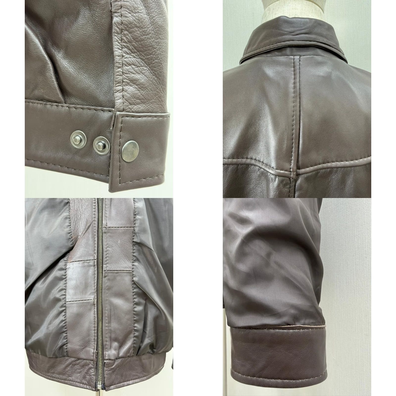 Vintage Men's Italian Sheepskin Genuine Leather Jacket Brown XL Size US XL / EU 56 / 4 - 10 Thumbnail