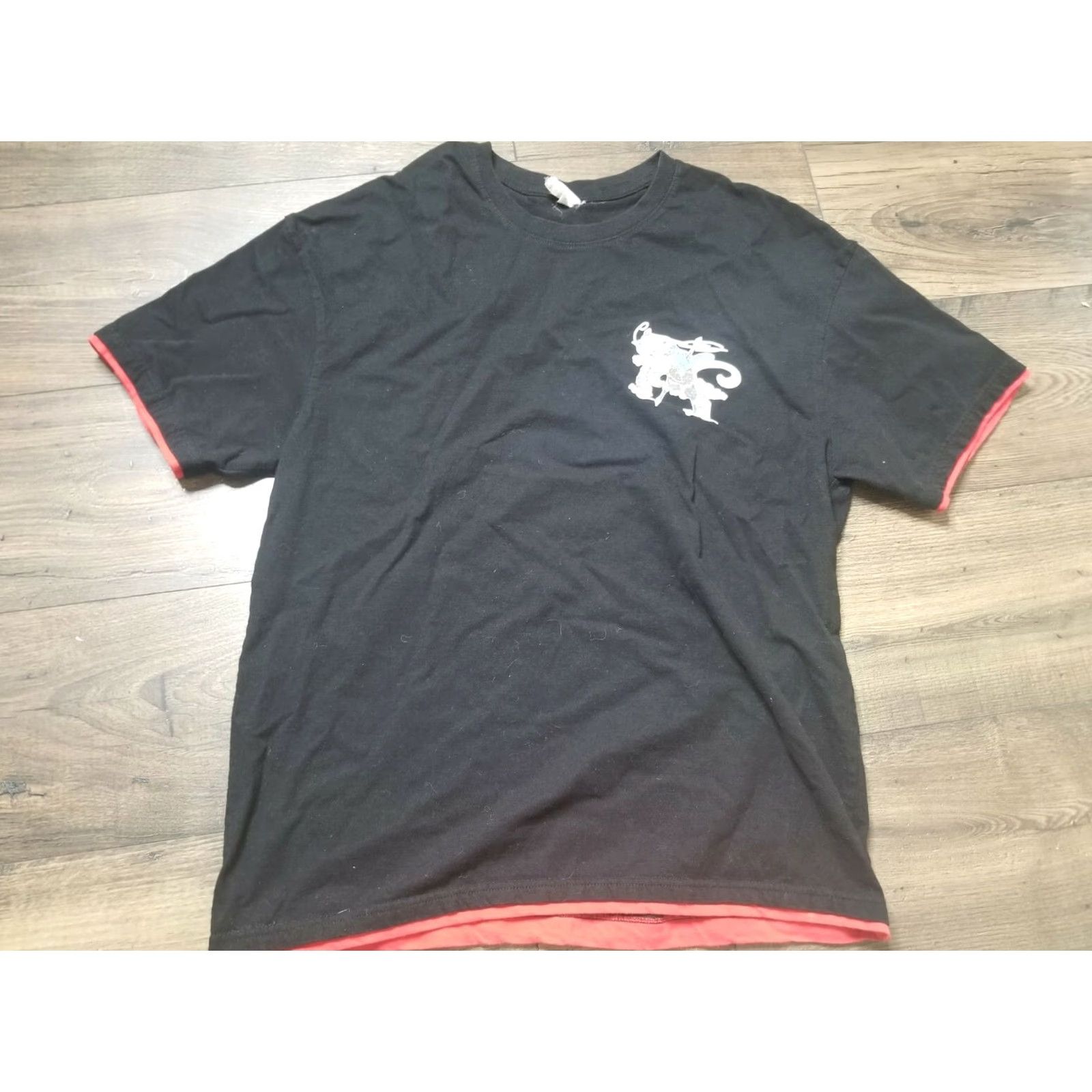 Vintage Optima Mens T-Shirt 3XL Upright Justice Chinese Characters Double Sided Black Short Sleeve Big 3X Slim Fit T-Shirt Mens Size US XXL / EU 58 / 5 - 4 Thumbnail