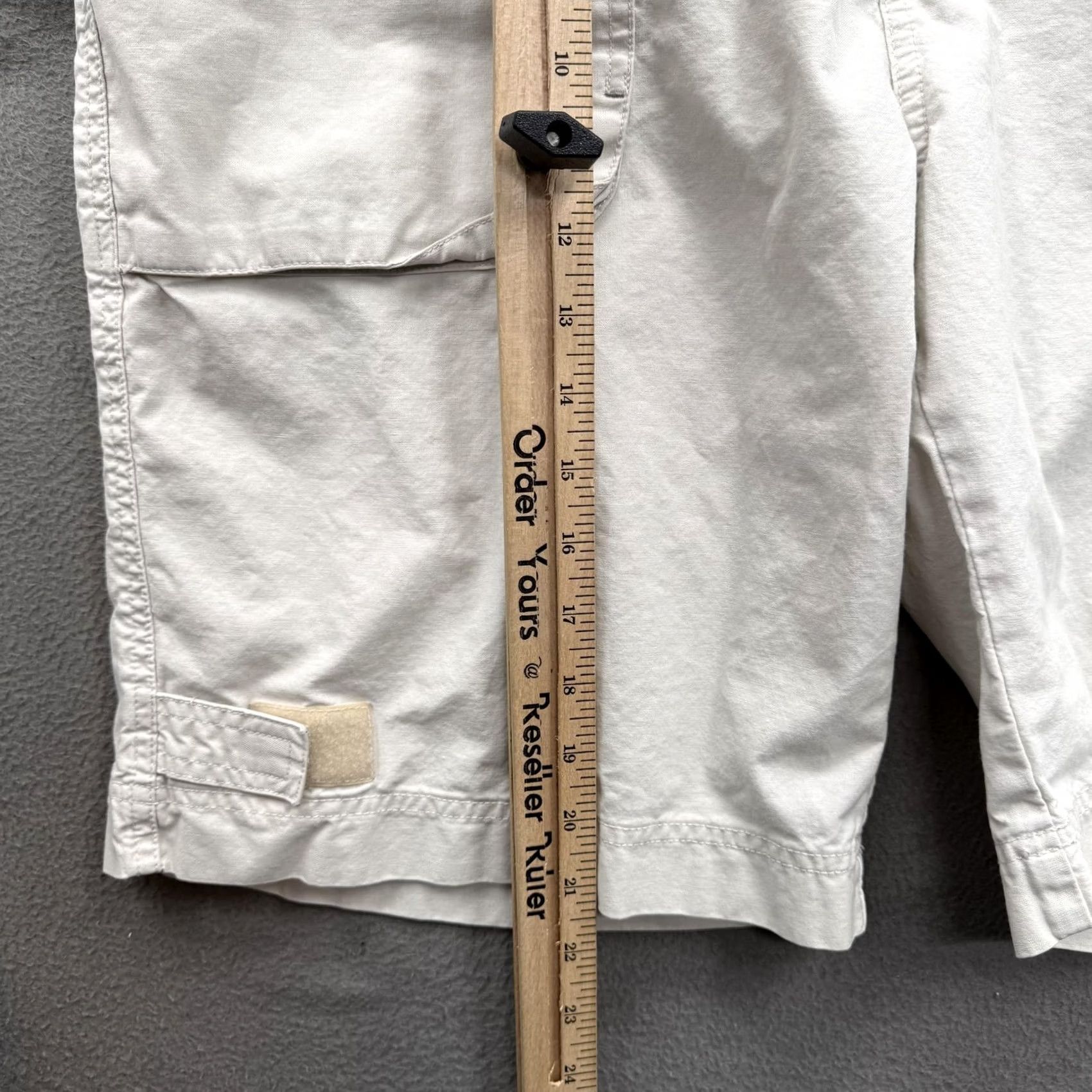 Vintage OP Mens Beige Cotton Chino Shorts 10 Inseam Elastic Waist Casual Summer M Size US 31 - 6 Thumbnail