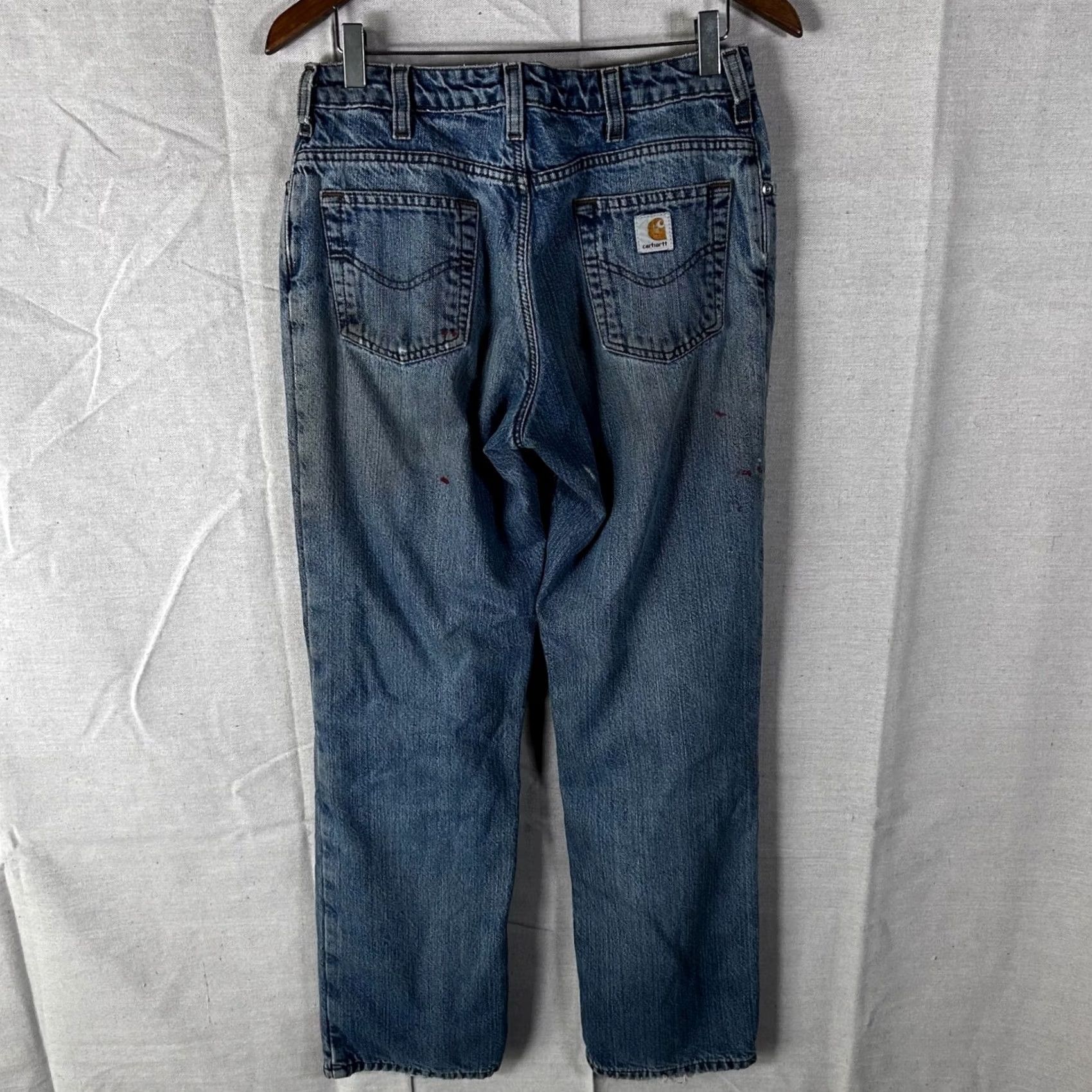 Carhartt VINTAGE Carhartt Jeans Medium Wash Denim Distressed Straight Leg 30x31 Size US 29 - 3 Thumbnail