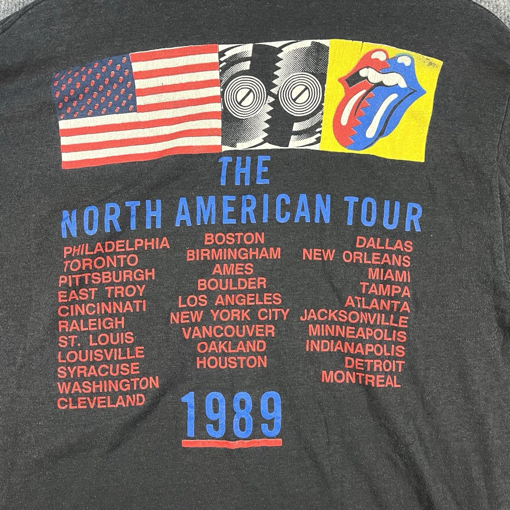 Vintage VINTAGE Rolling Stones 1989 Steel Wheels Tour T-Shirt Mens XL Black Single Stitch 80s Music USA Size US XL / EU 56 / 4 - 6 Thumbnail