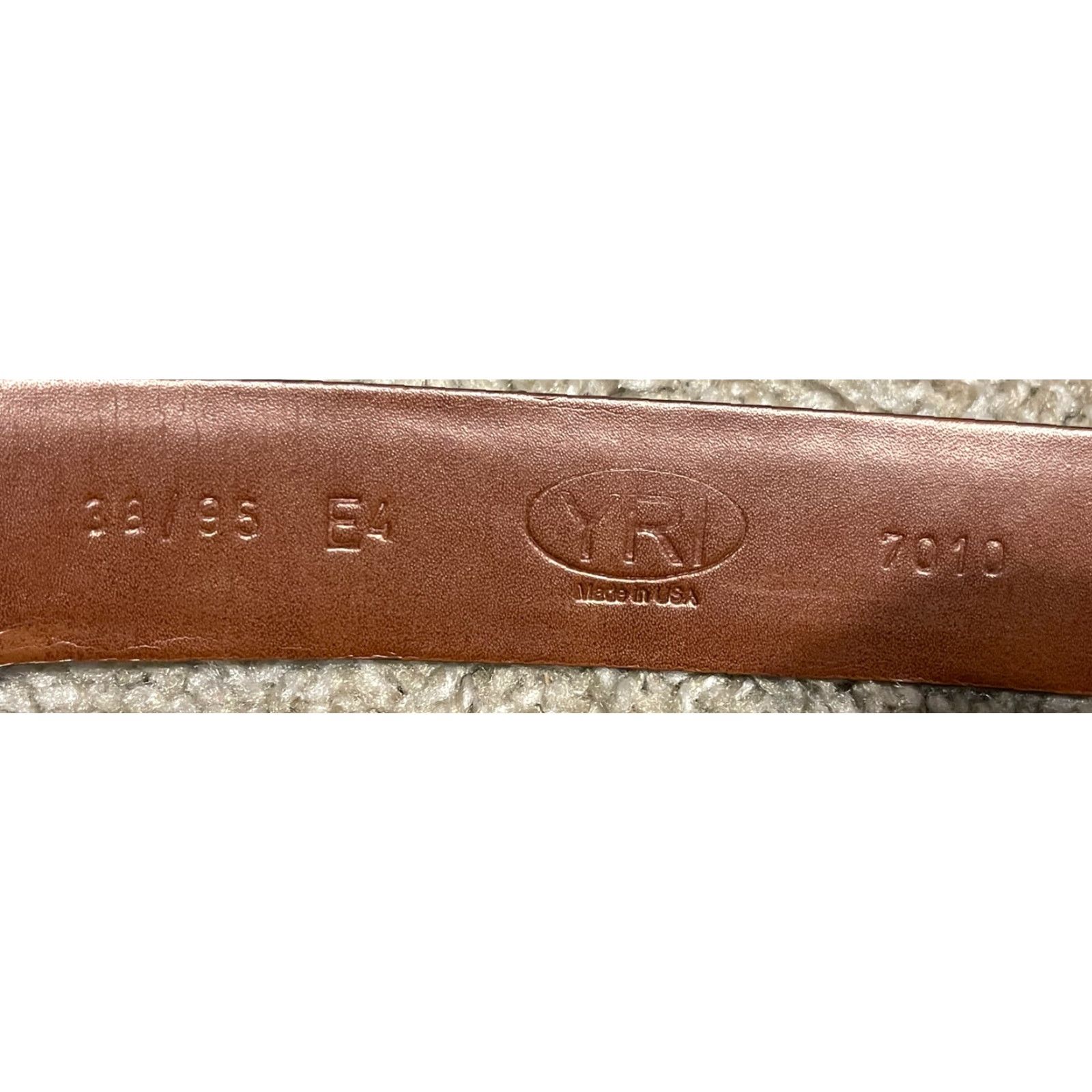 Vintage YRI The Sea Pines Resort Leather Belt Golf 38 Made In USA Men Brown Size 38 - 5 Thumbnail