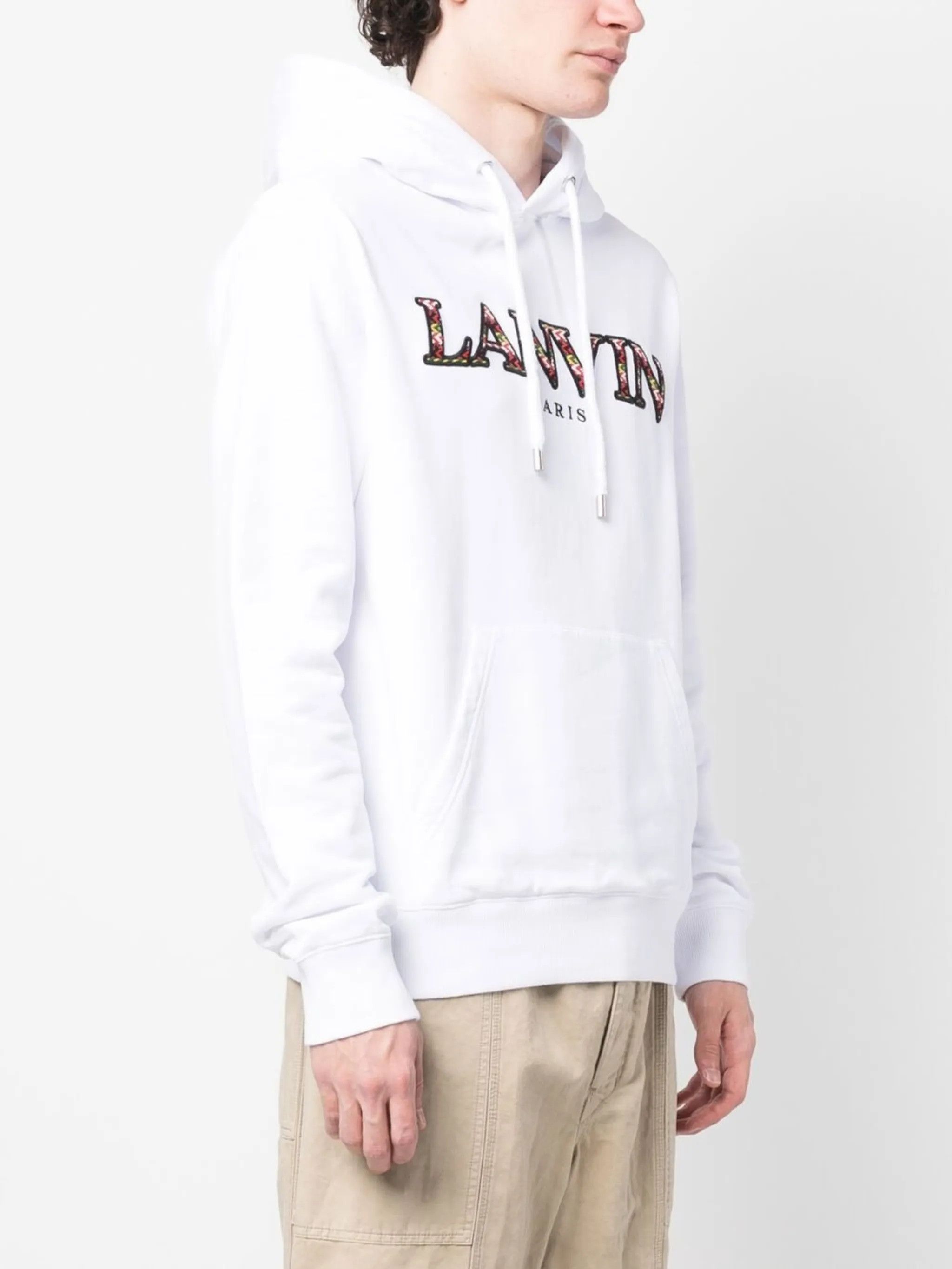 Lanvin o1y0225 Embroidered Logo Hoodie in White Size US M / EU 48-50 / 2 - 3 Thumbnail