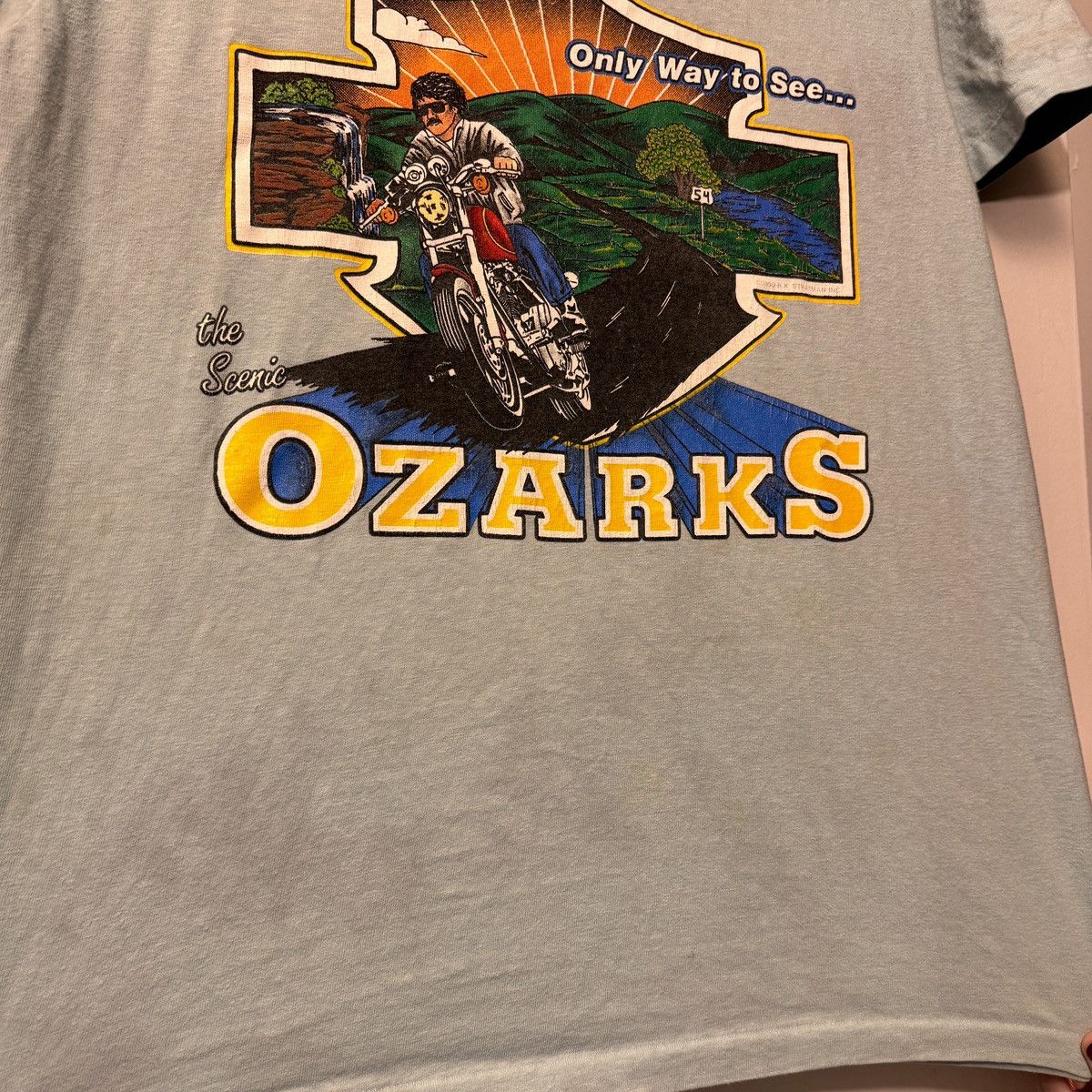 Harley Davidson Vintage 90s Harley Davidson Faded Blue Ozarks Tee Size US L / EU 52-54 / 3 - 9 Thumbnail