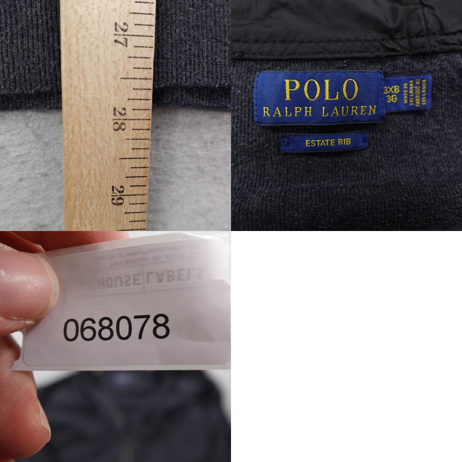 Polo Ralph Lauren Polo Ralph Lauren Jacket Gray Mens 3XB 3XL Big Estate Rib Hoodie Sweatshirt Zip Size US XXL / EU 58 / 5 - 8 Thumbnail