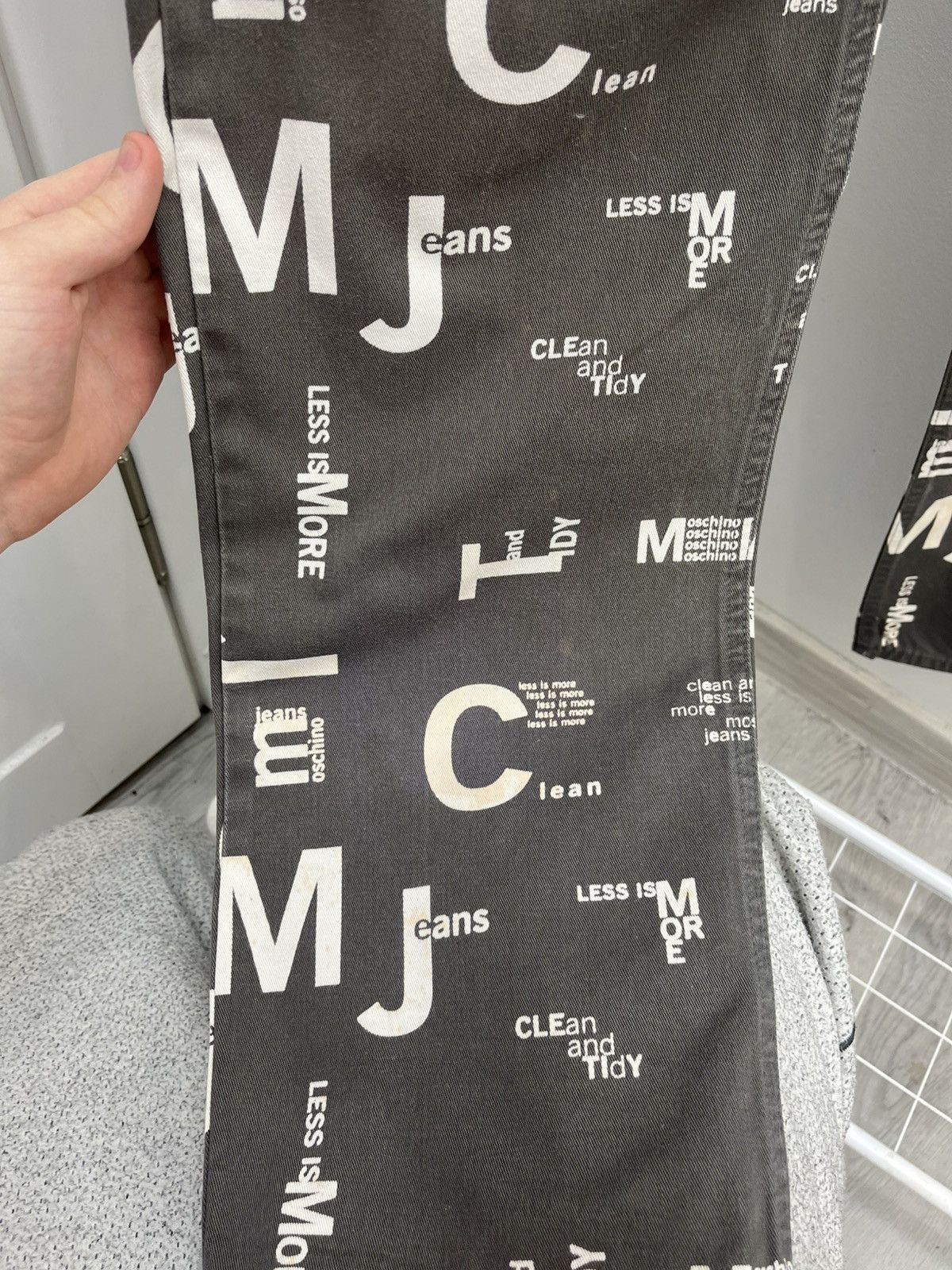 Moschino Vintage Moschino Multilogo Denim Pants Size US 36 / EU 52 - 10 Thumbnail