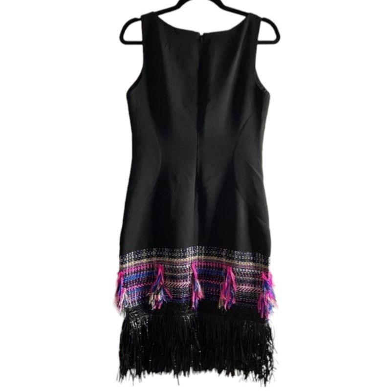 MILLY MILLY Black Multi Color-Couture Tweed Fringe Dress. Sz 4 New Size S / US 4 / IT 40 - 3 Thumbnail