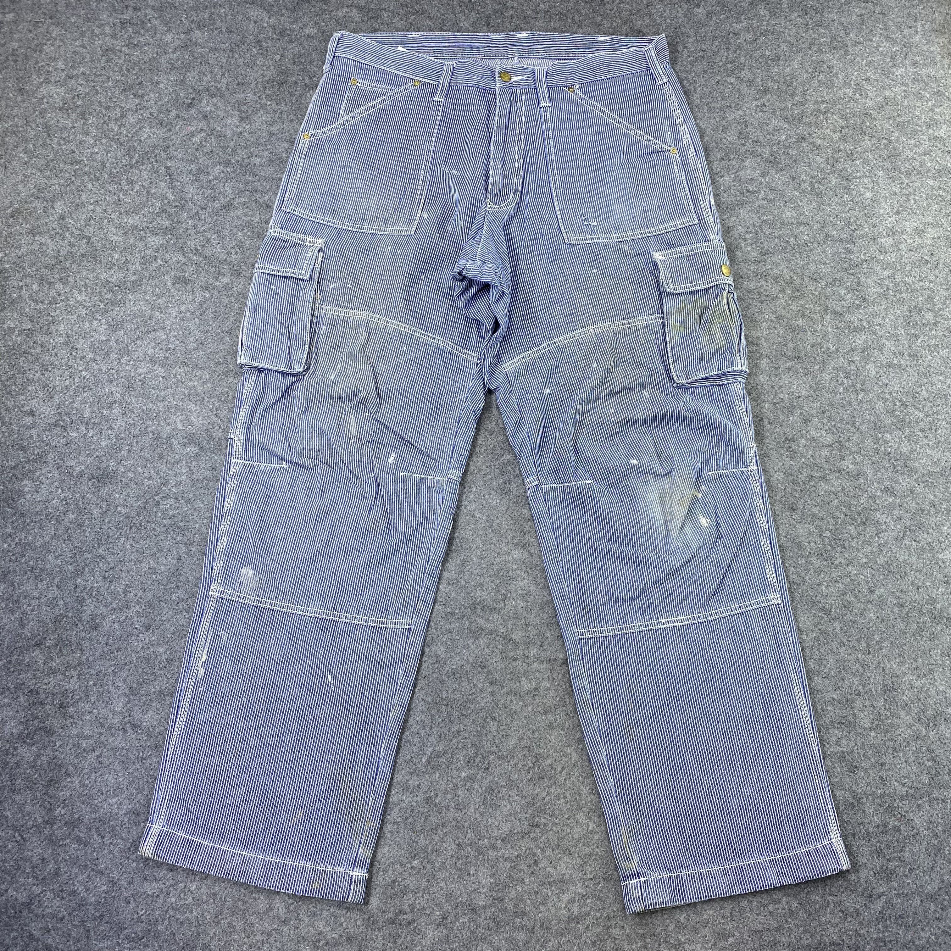 Japanese Brand Dogman Hickory Cargo Pants - C037 Size US 37 - 1 Thumbnail