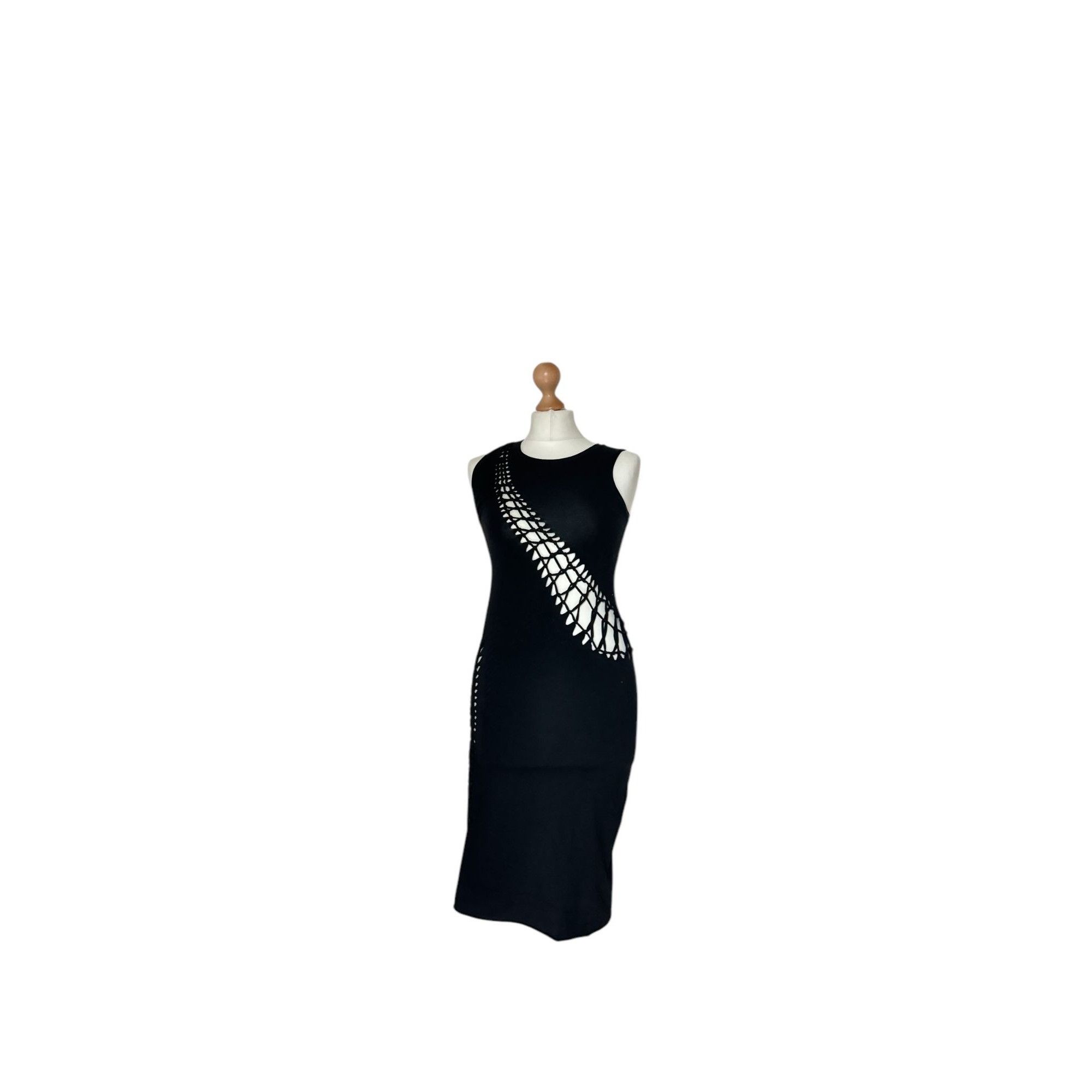 Jean Paul Gaultier Vintage SS 2001 Ajouré Black Dress Size M / US 6-8 / IT 42-44 - 2 Thumbnail