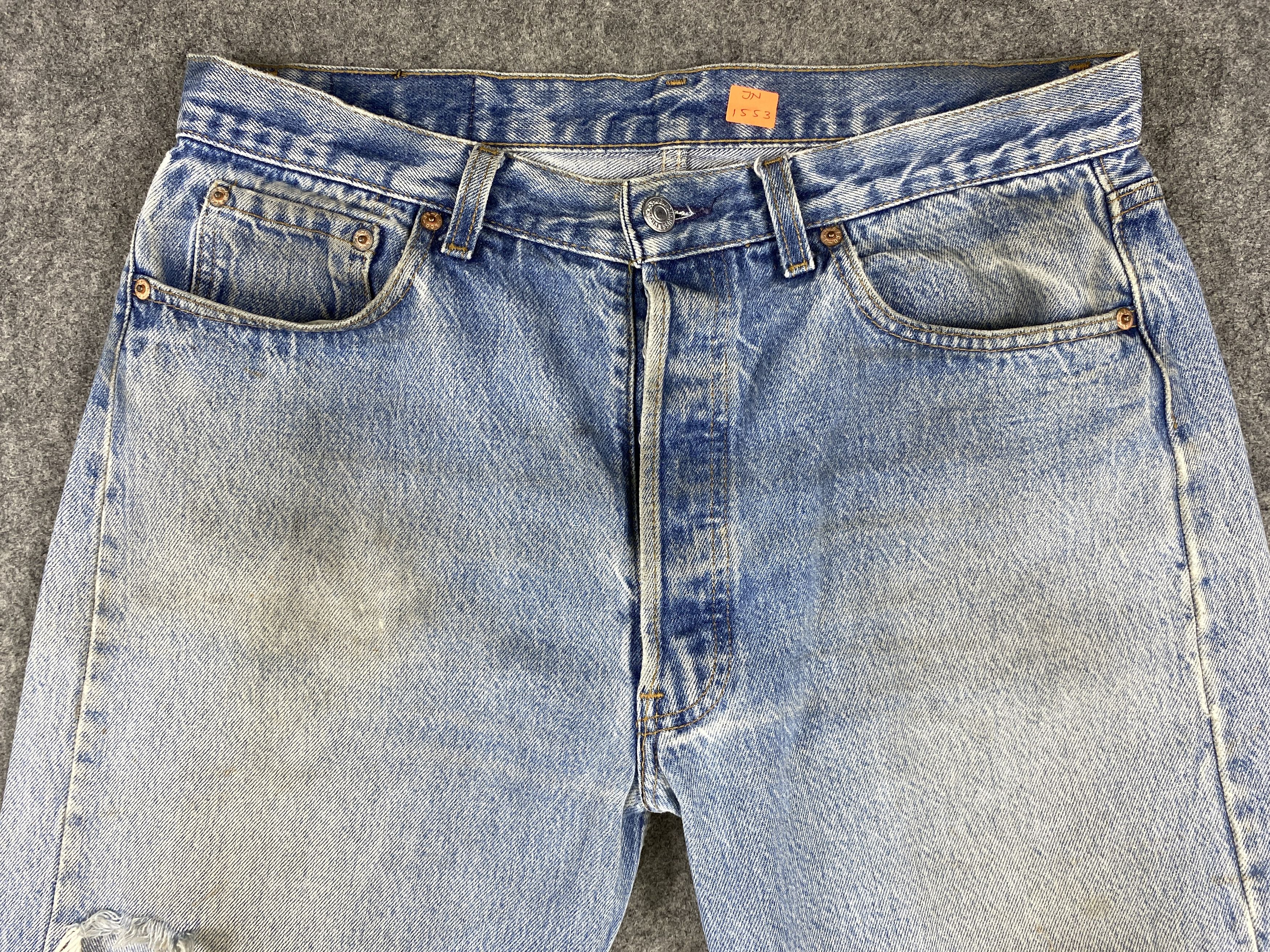 Levi's 90's Mid Blue Vintage Levi's 501 USA 33x33 Denim -JN1553 Size US 33 - 3 Thumbnail