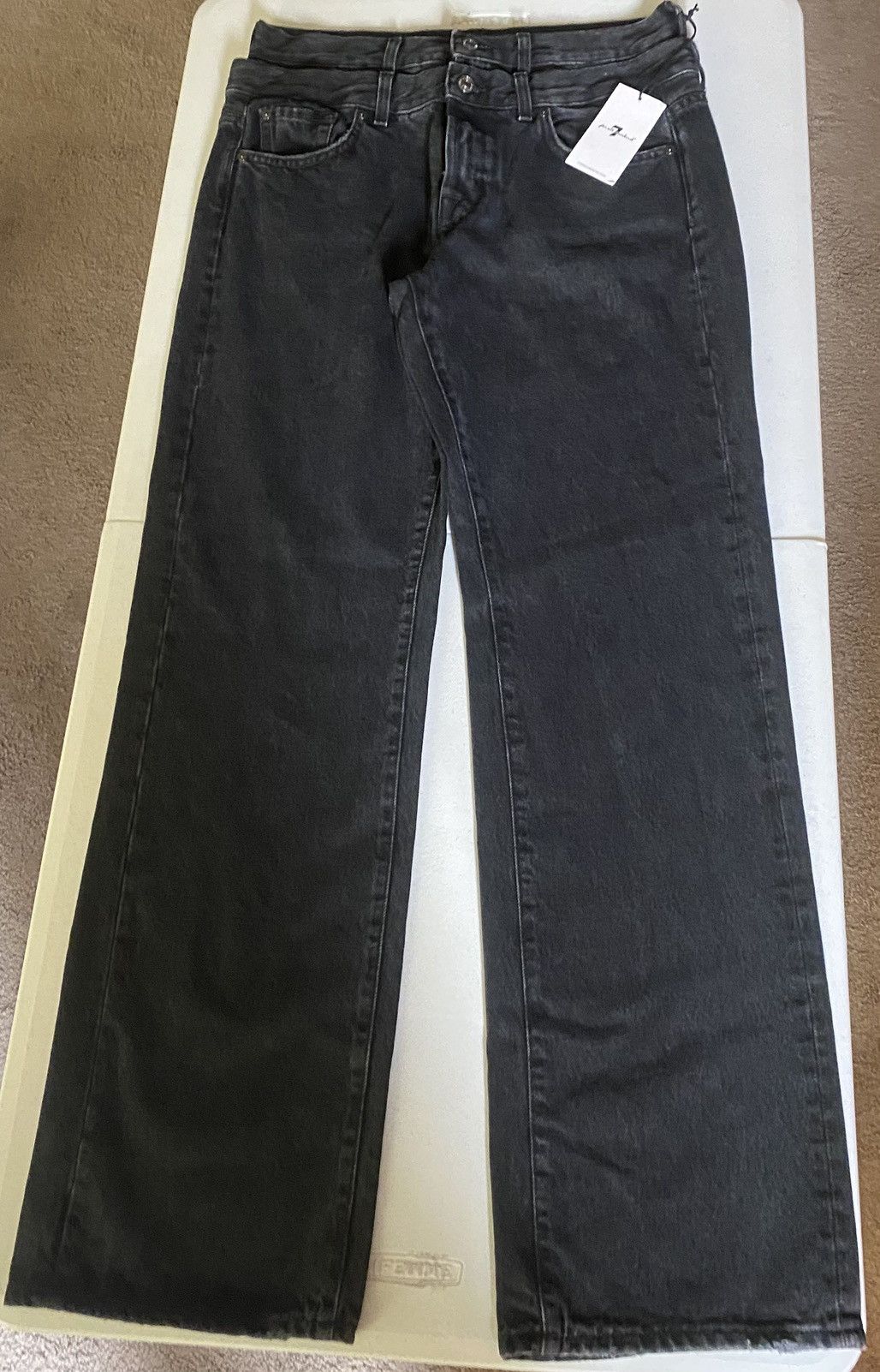 7 For All Mankind 7 FAM blk double waisted trouser hustle made in italy 29 NWT Size 29" - 1 Thumbnail