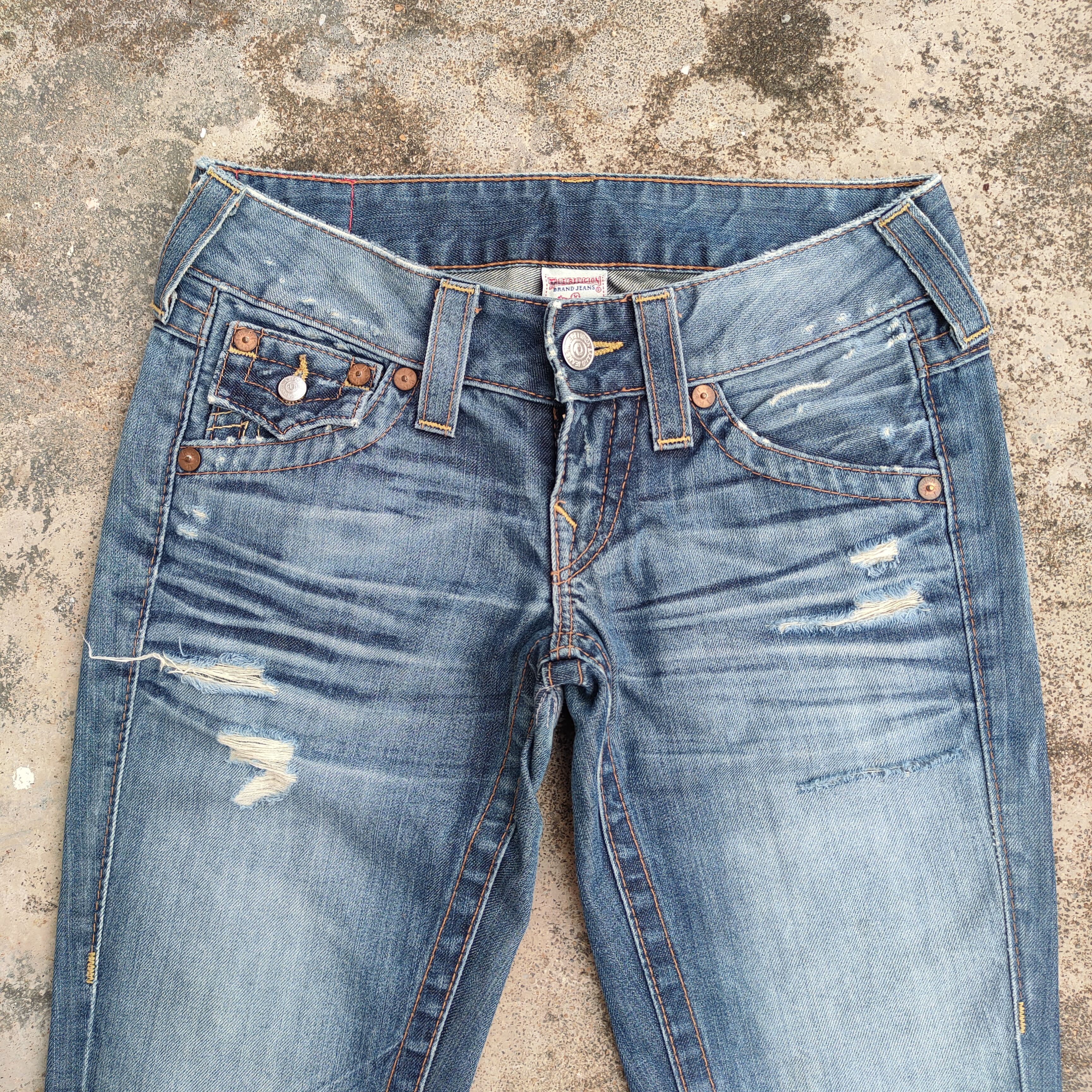 True Religion TRUE RELIGION FLARE RIPPED JEANS DENIM PANTS Size US 29 - 2 Thumbnail
