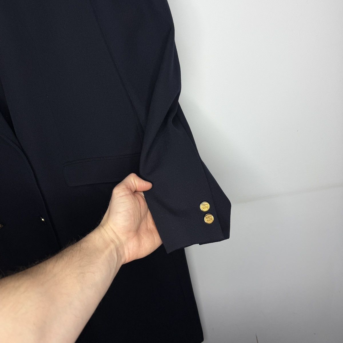Burberry BURBERRY Jacket Coat Double Breasted Wool Navy Golden Button Size US M / EU 48-50 / 2 - 7 Thumbnail