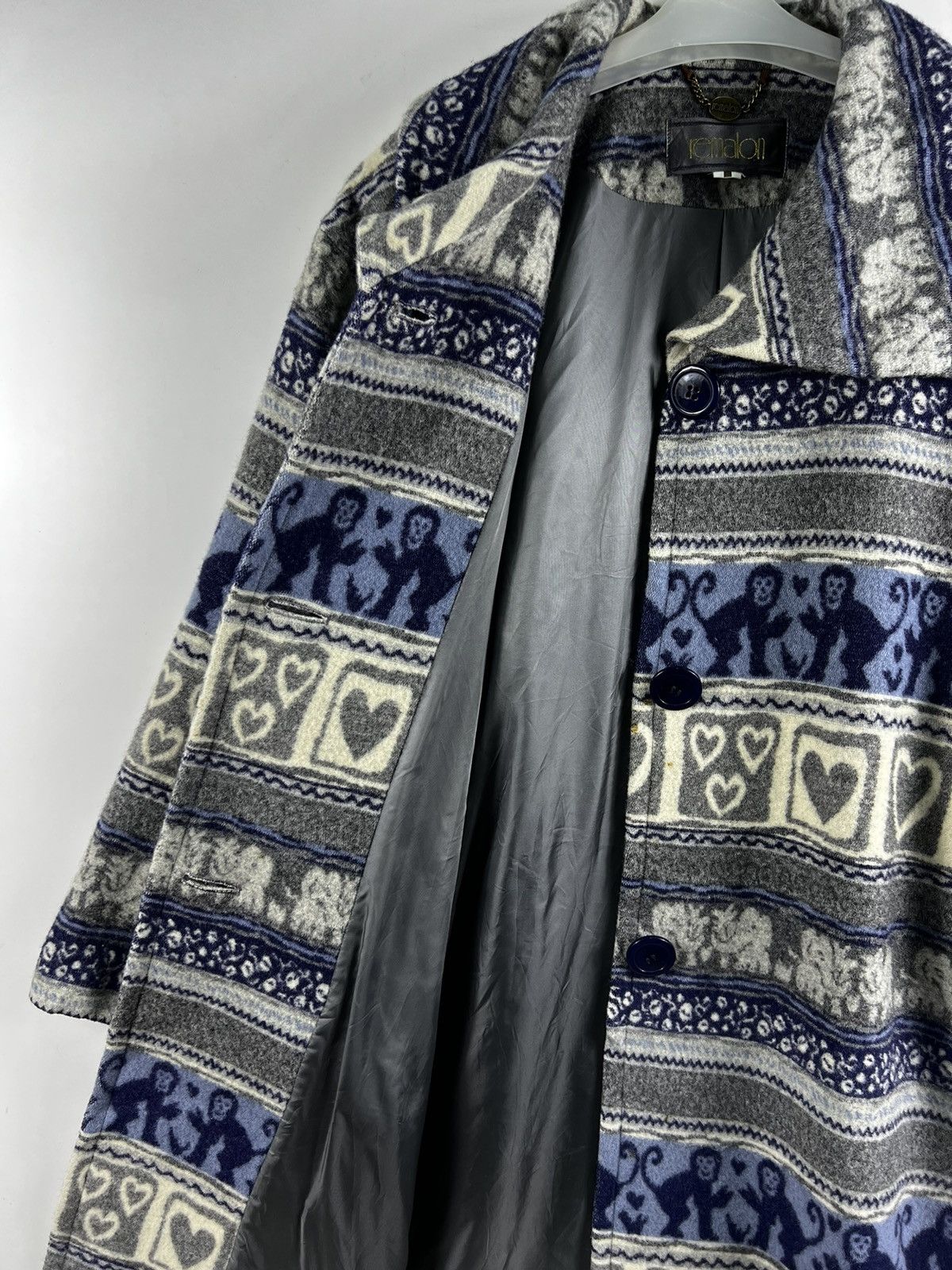 Japanese Brand 🔥 Vintage Remalon Japan Jungle Motive Abstract Overcoat Size L / US 10 / IT 46 - 5 Thumbnail