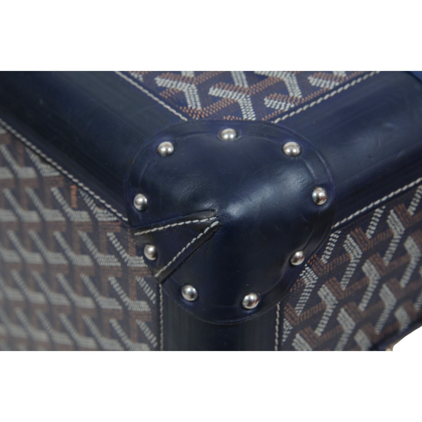 Goyard Navy Blue Coated Canvas Bourget Trolley PM Rolling - 02538 Size ONE SIZE - 17 Thumbnail