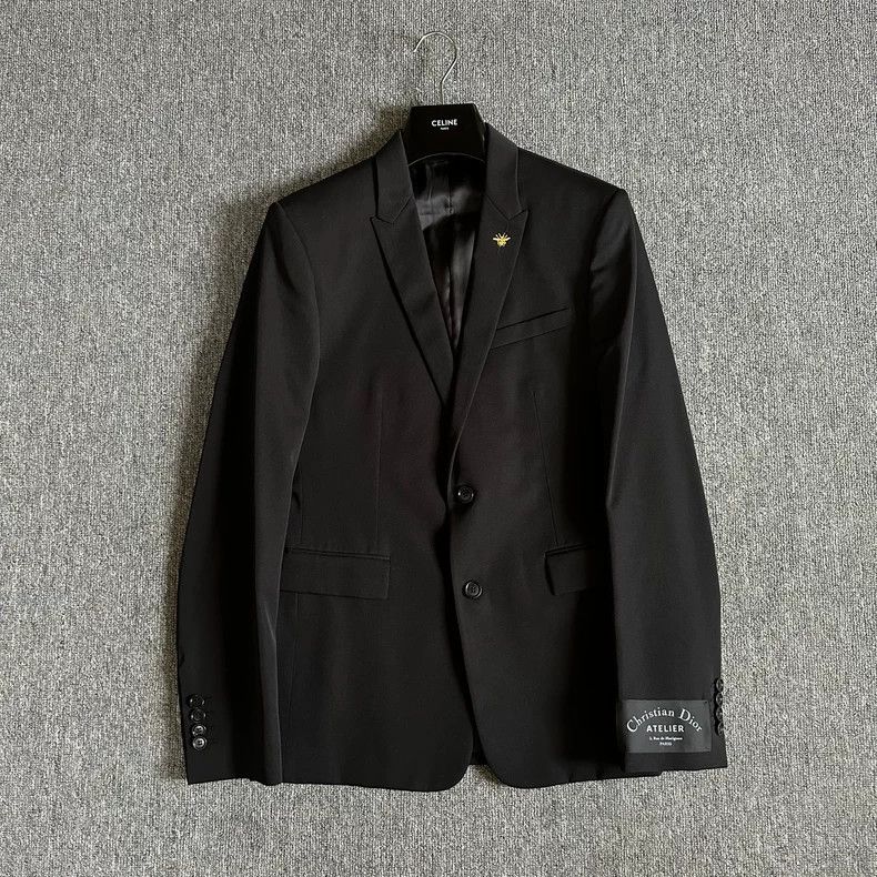 Dior Dior Golden thread little bee sleeve-labeled wool suit 2504 Size 46R - 2 Thumbnail