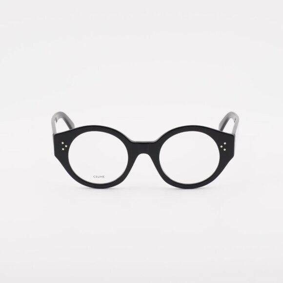 Celine Celine CL50123I 001 Eyeglasses Shiny Black 48mm Round Frame Size ONE SIZE - 3 Thumbnail