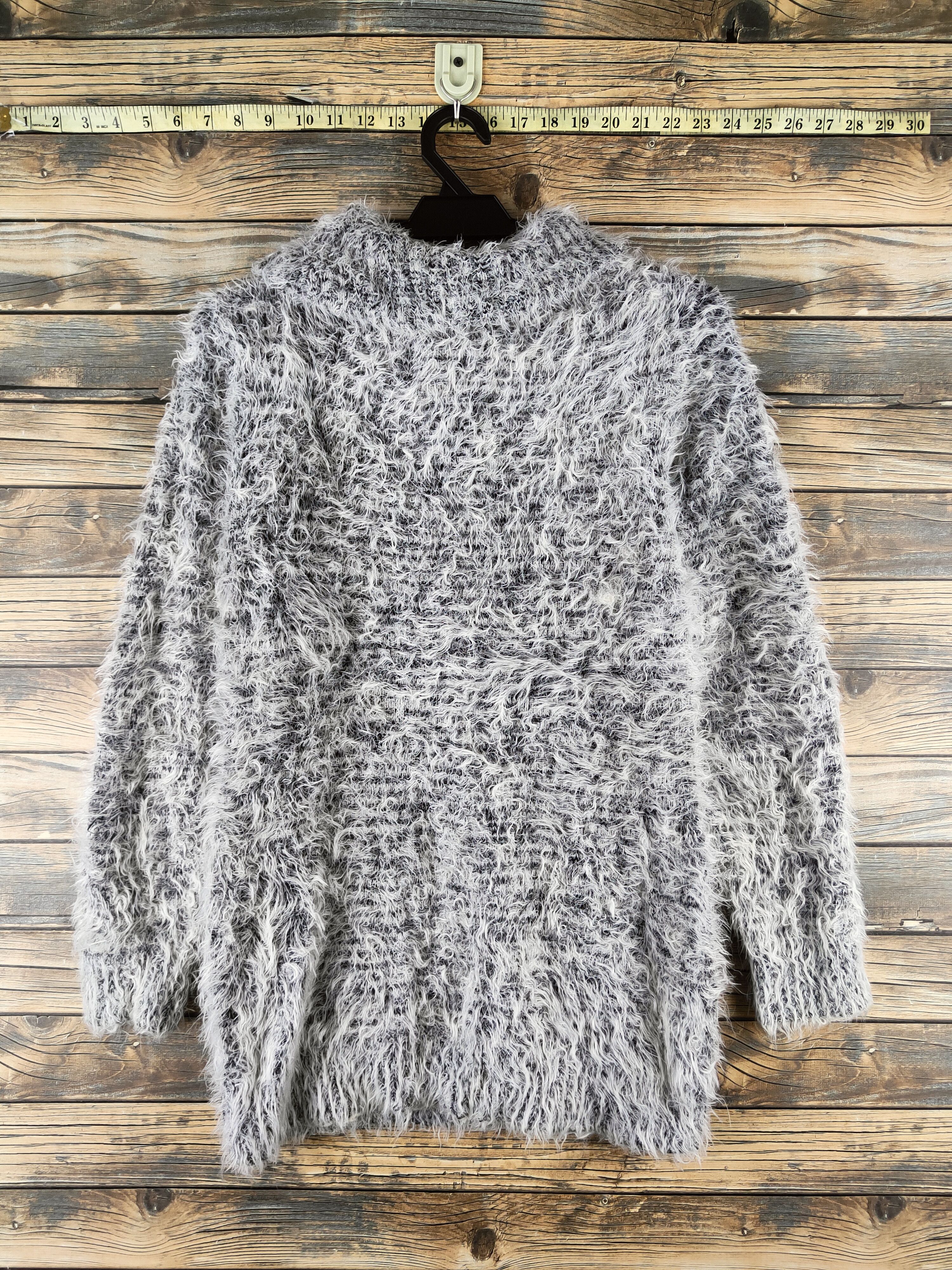 Japanese Brand DL Cecil McBee Black White Fur Mohair Knitwear #46-970 Size M / US 6-8 / IT 42-44 - 7 Thumbnail