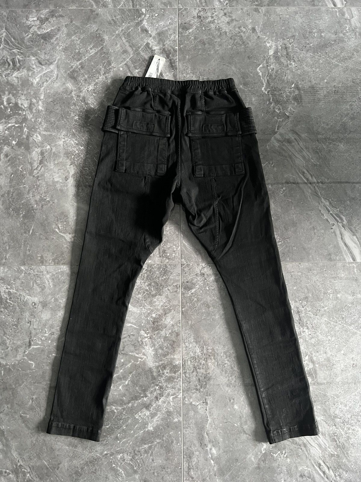 Rick Owens Drkshdw Rick owens waxed denim creatch cargo drawstring pants Size US 34 / EU 50 - 3 Thumbnail