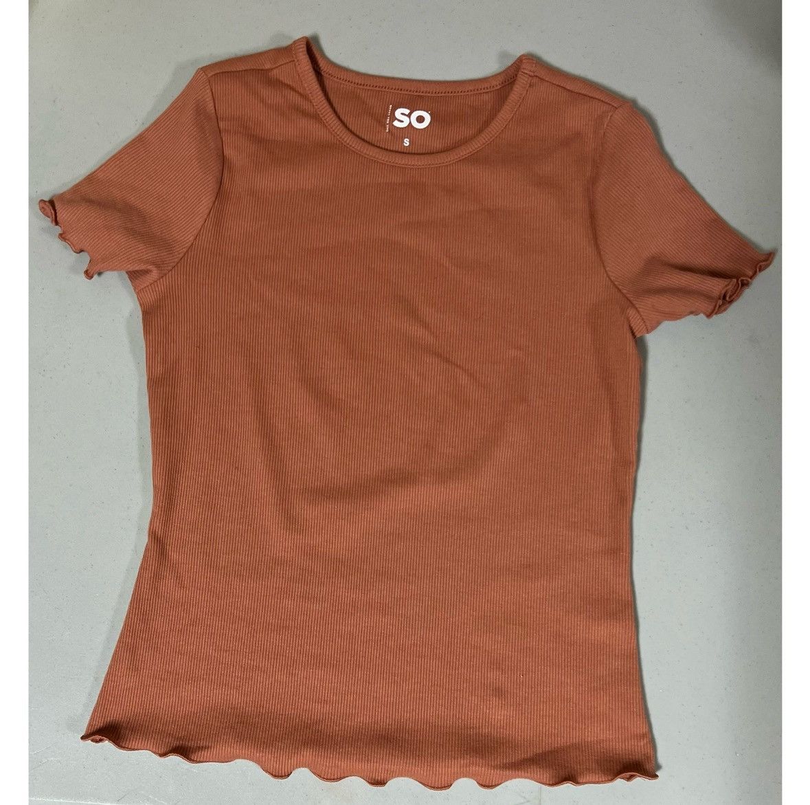 Sonoma SO Rust Orange Tan Beige Crewneck Tee T-Shirt Top Size S ✨ Size S / US 4 / IT 40 - 1 Thumbnail