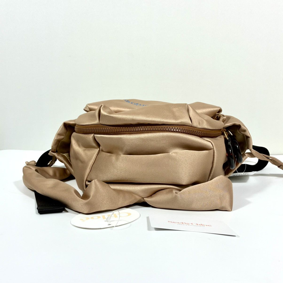 See by Chloe See by Chloe Tilly Satin Mini Backpack Biscotti Beige NWT Size ONE SIZE - 12 Thumbnail