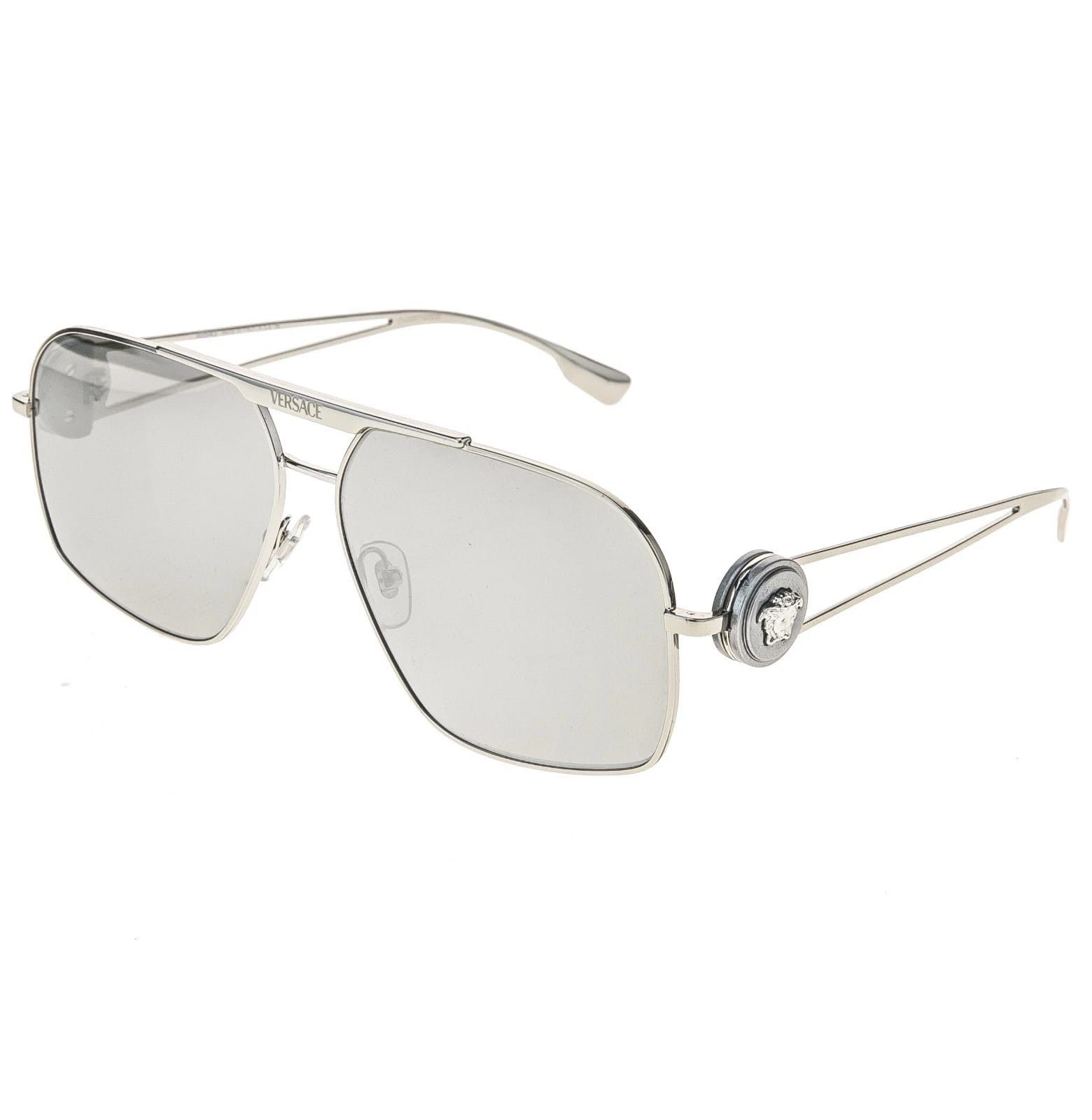 Versace VERSACE VE2269 2269 Medusa NAVIGATOR Silver Aviator Sunglass Size ONE SIZE - 8 Thumbnail