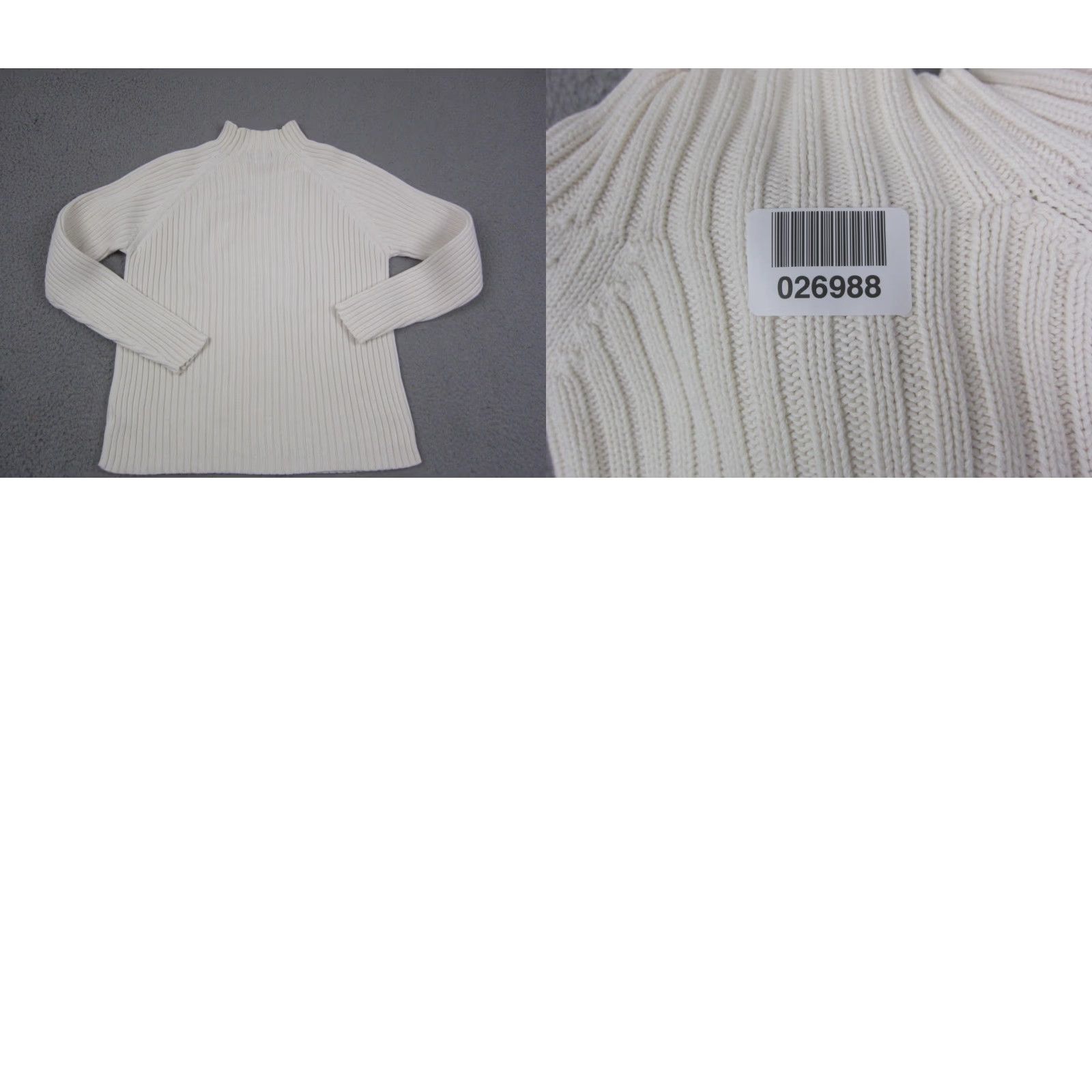 Vintage Vintage St. Johns Bay Sweater Women's Large Creme Mock Neck Ribbed Knit Pullover Size M / US 6-8 / IT 42-44 - 8 Thumbnail
