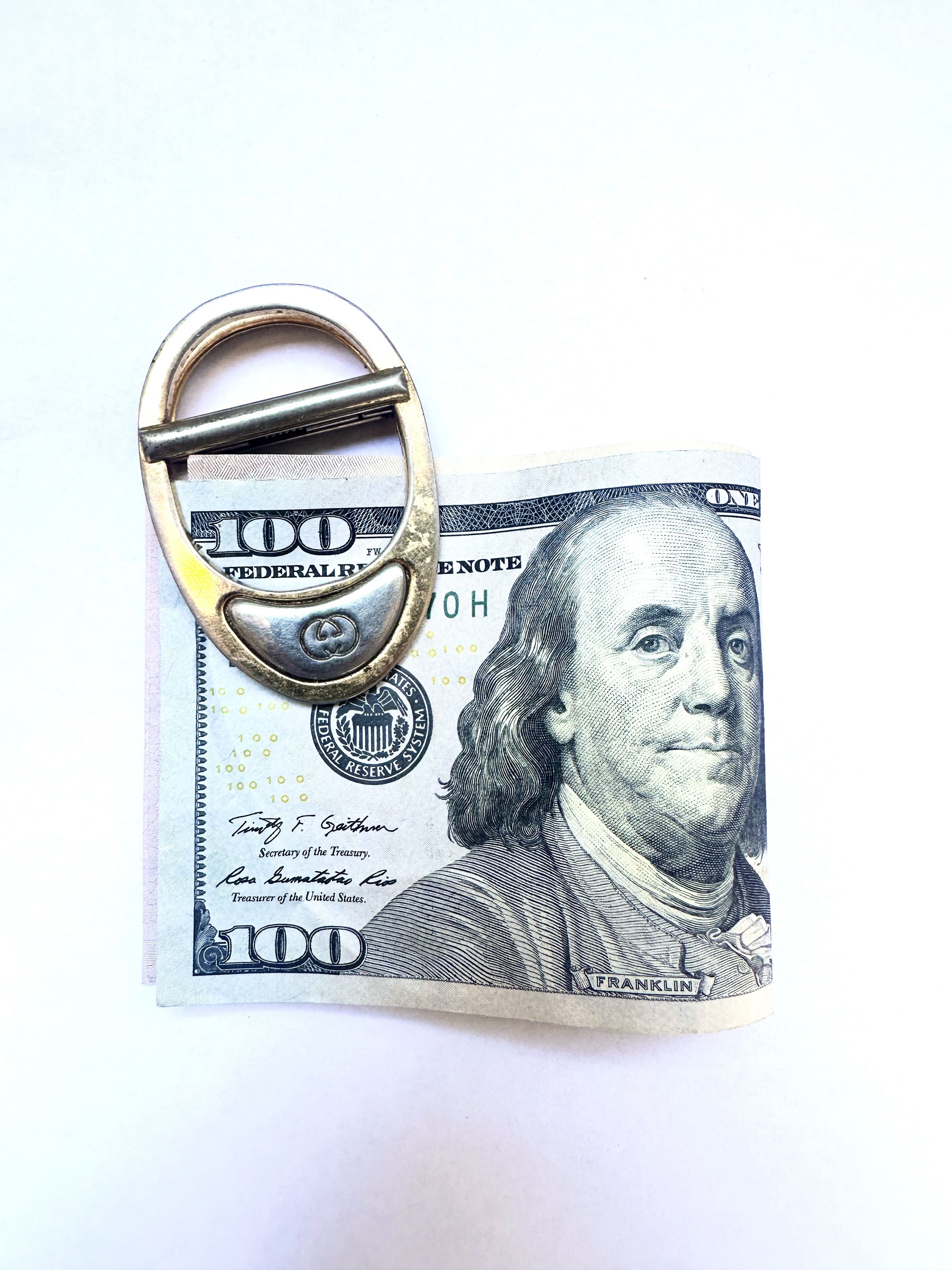 image of Gucci Money Clip in Silver/Gold, Men's