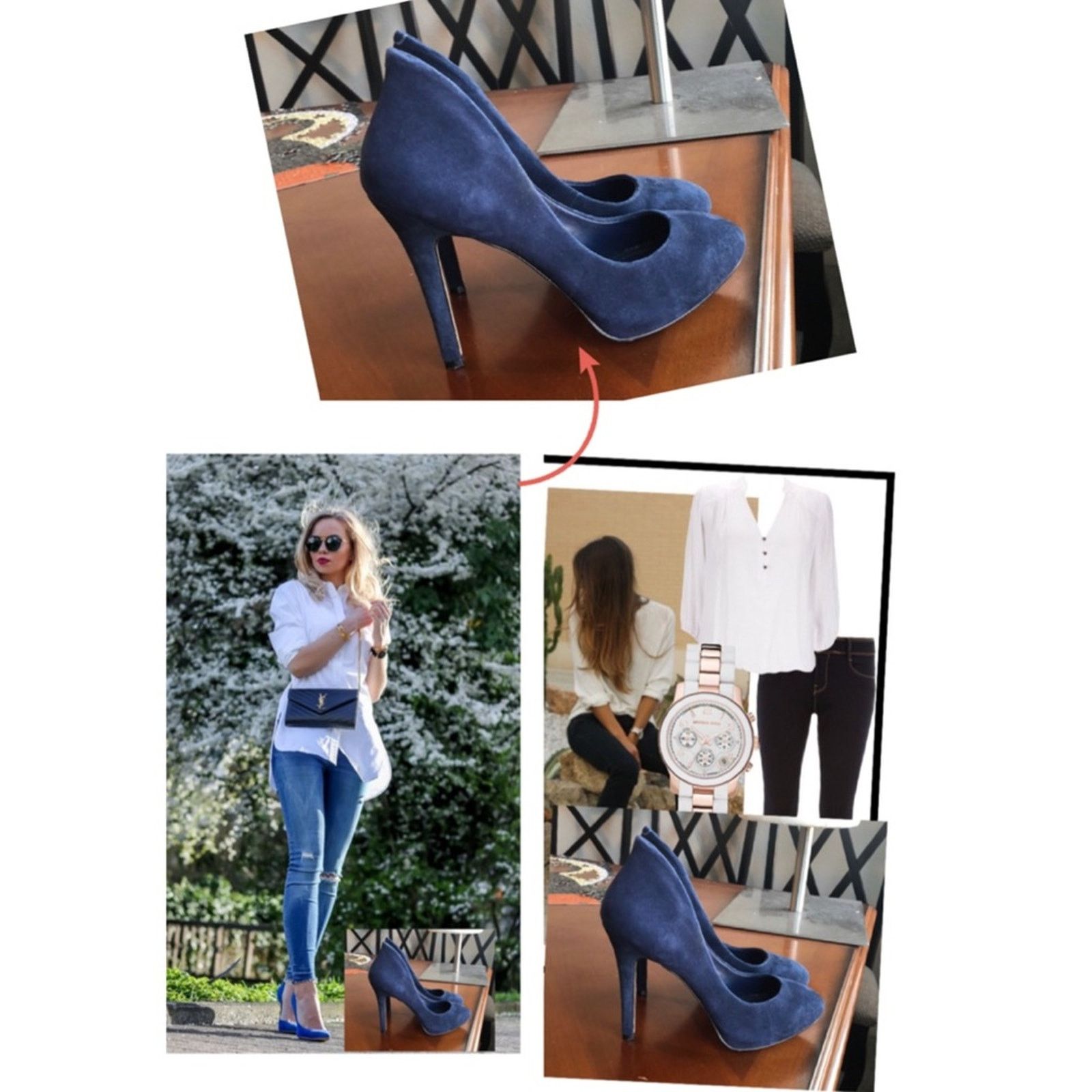 Bcbgmaxazria BCBGENERATION heels, suede blue classic chic timeless sz 7 Size US 7 / IT 37 - 1 Thumbnail