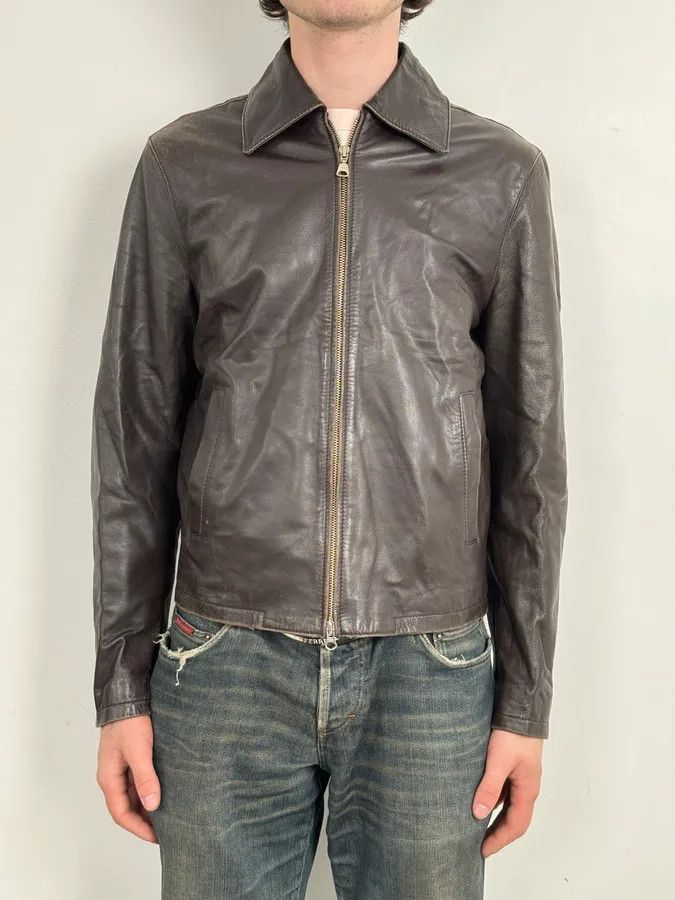 Daniele Alessandrini 2000s Daniele Alessandrini Cropped Brown Leather Jacket Size US S / EU 44-46 / 1 - 2 Thumbnail