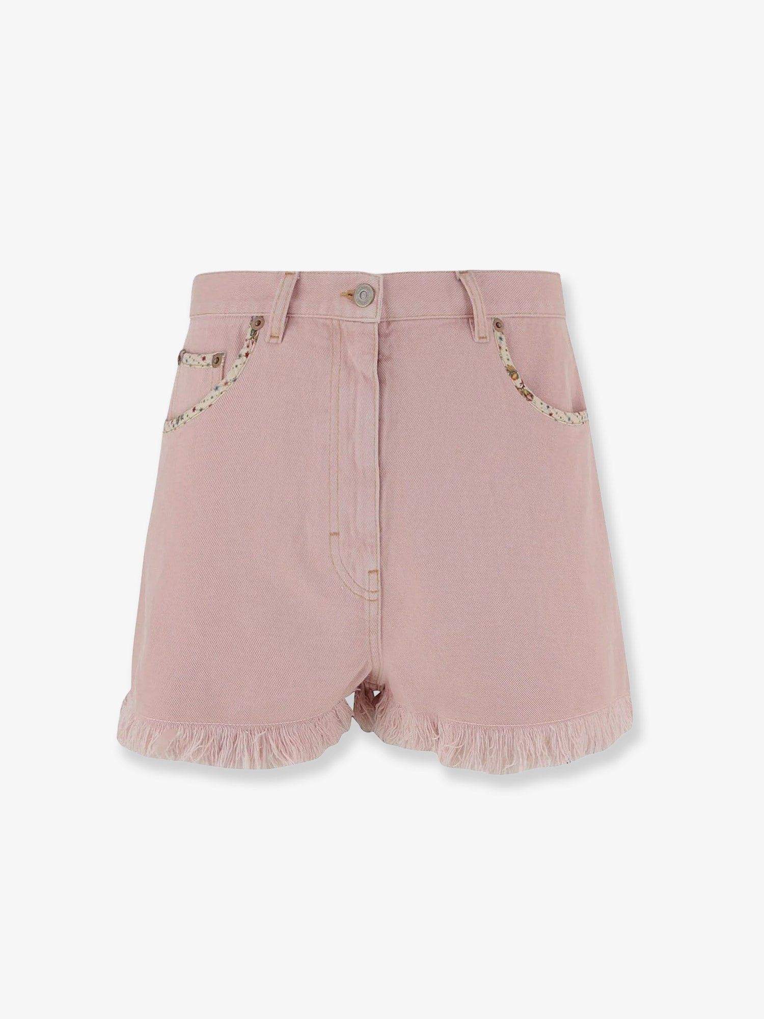 Valentino Denim Shorts With Frayed Edges Size 27" / US 4 / IT 40 - 1 Thumbnail