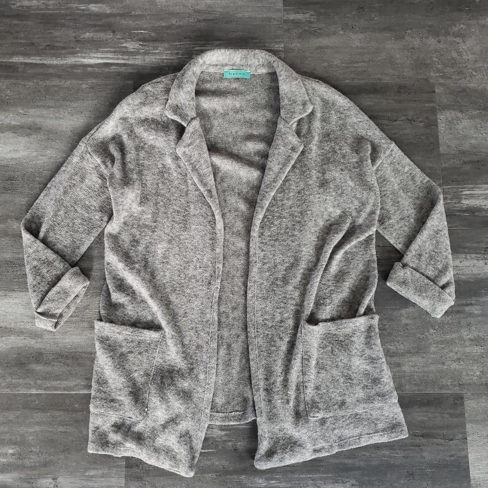 Designer Grey Heathered Sugarmint Duster Cardigan Size S / US 4 / IT 40 - 1 Thumbnail