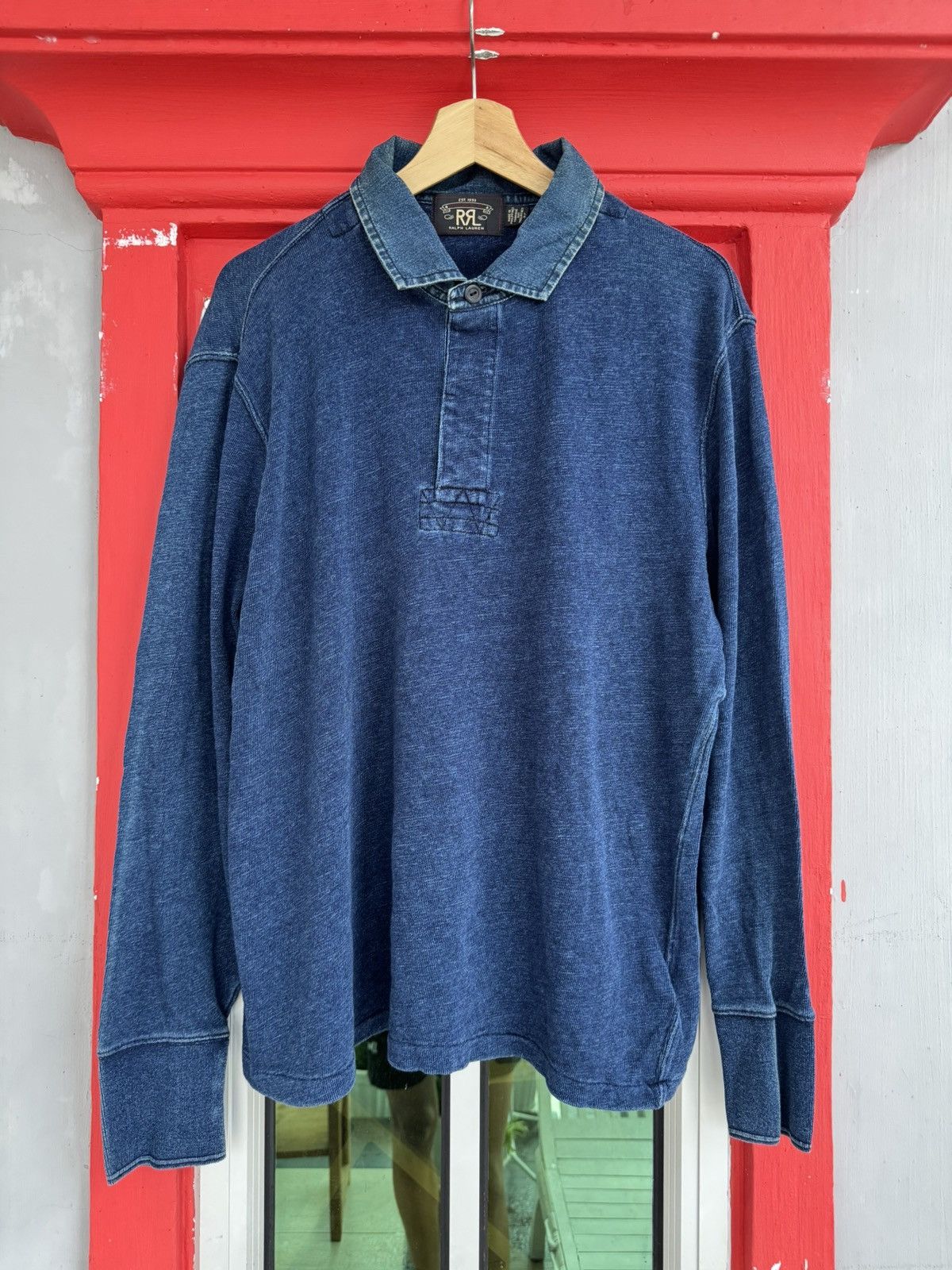 RRL Ralph Lauren RRL By Ralph Lauren Polo Denim LS Tee Size US L / EU 52-54 / 3 - 1 Thumbnail