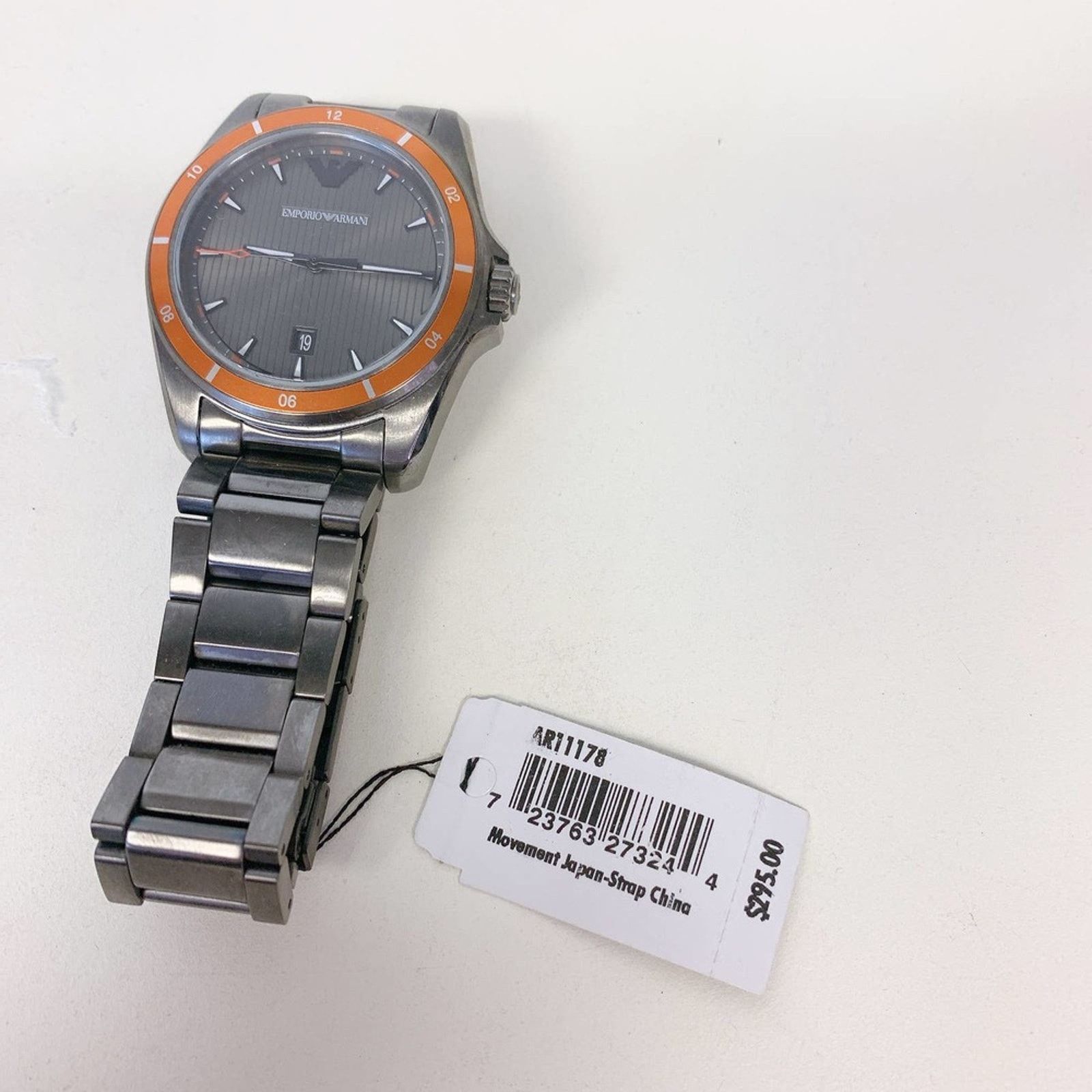 Emporio Armani Emporio Armani AR11178 Men's Gray Round Dial Stainless Steel Size ONE SIZE - 4 Thumbnail