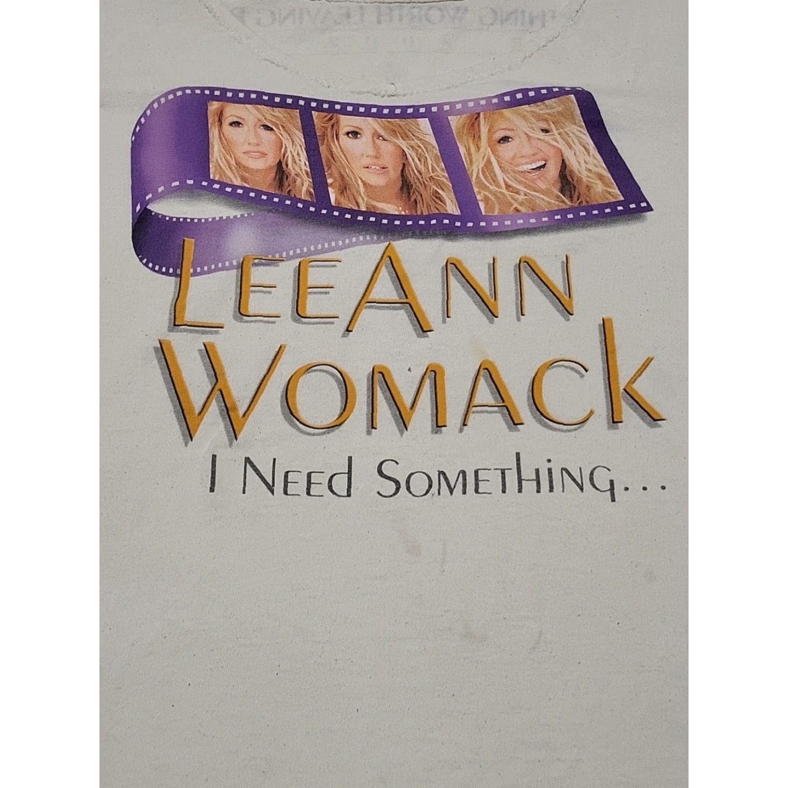 Vintage VINTAGE Leeann Womack T-Shirt Concert 2XL Plus Creme 2000s Something Worth Leaving Behind Womens Size XXL / US 16-18 / IT 52-54 - 6 Thumbnail