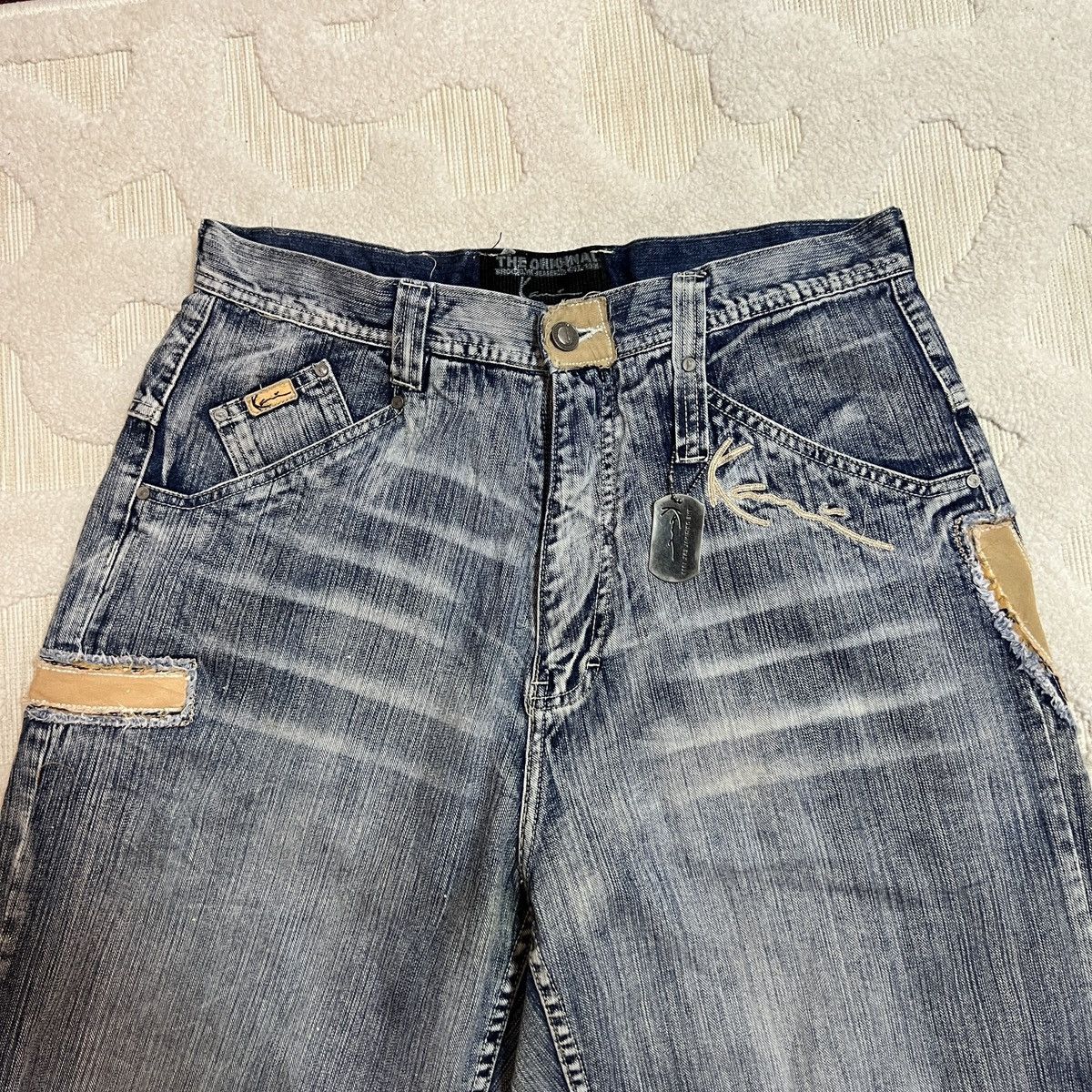Karl Kani Vintage Grail 90s Karl Kani Embroidered Denim Jeans Size US 34 / EU 50 - 7 Thumbnail