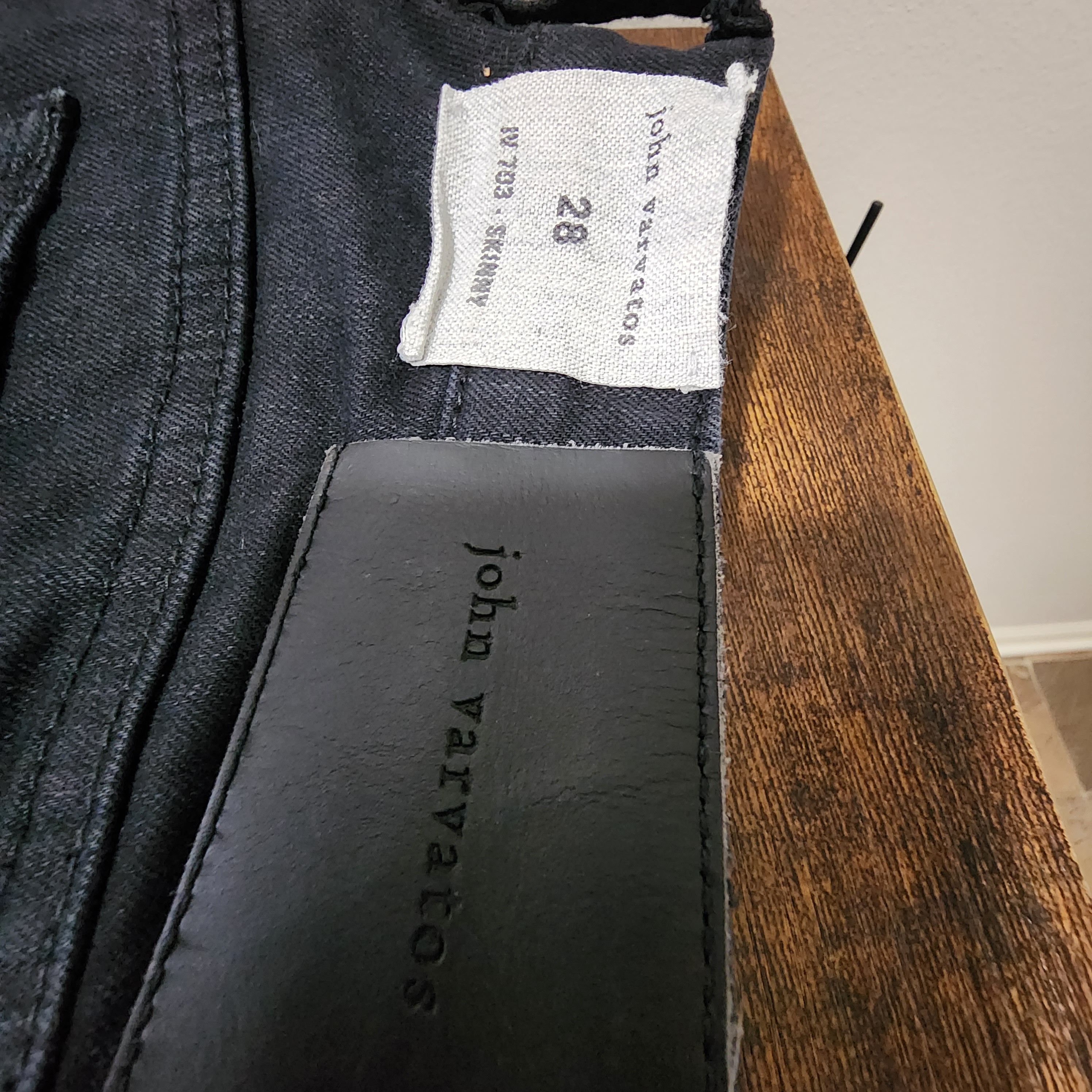 John Varvatos John Varvatos Black Slim Jeans Sashiko Pocket Detail Denim Size US 28 / EU 44 - 4 Thumbnail