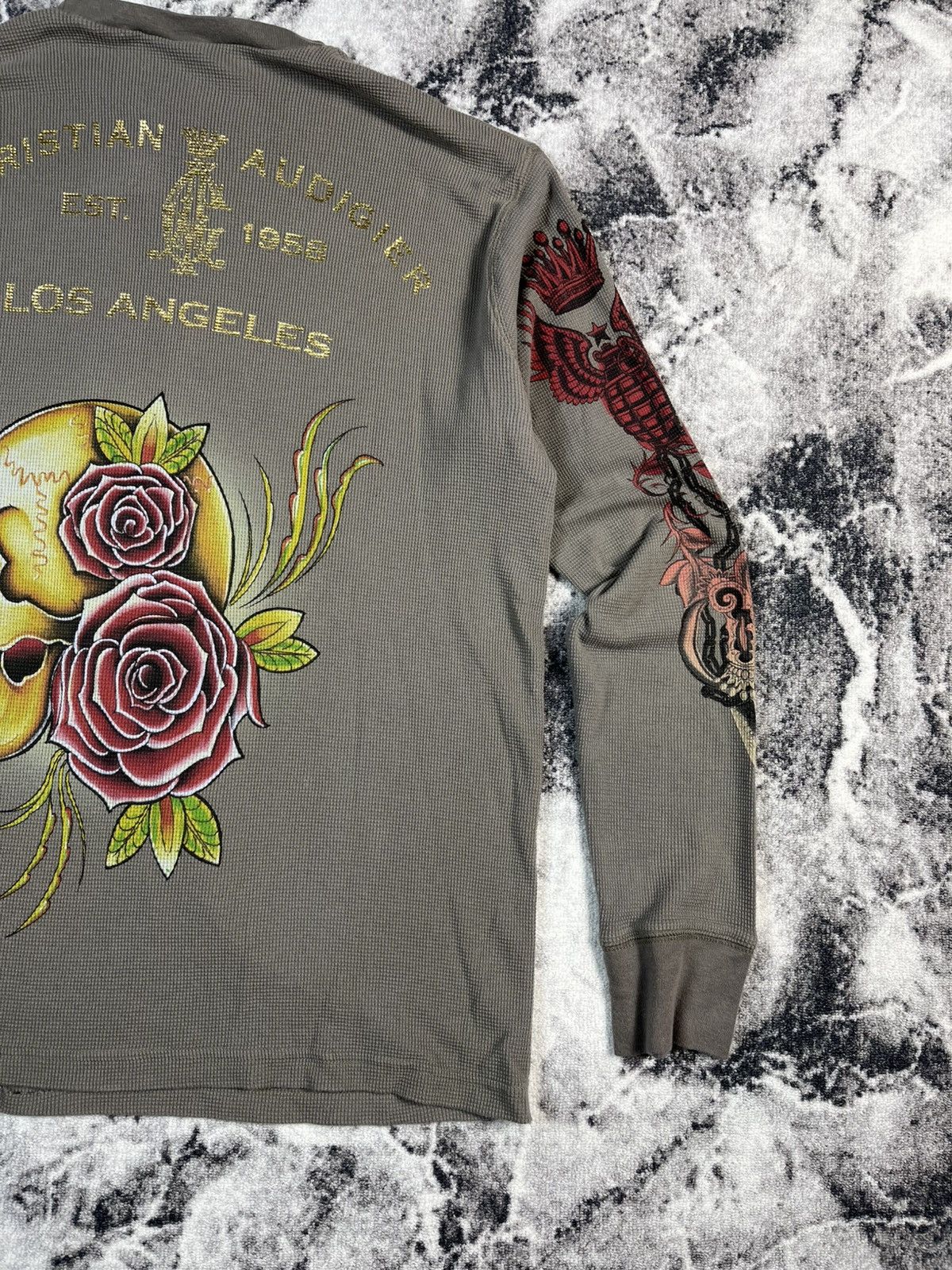 Christian Audigier Christian Audigier Skull Roses Graphic Long Sleeve L Size US L / EU 52-54 / 3 - 15 Thumbnail