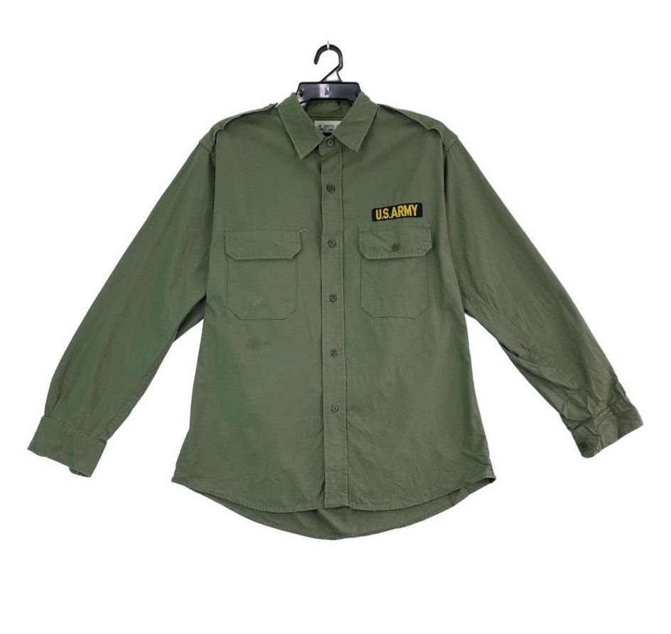 Japanese Brand × Vintage Vtg 90s E Paulette Houston U.S Army patch button up shirt Size US M / EU 48-50 / 2 - 1 Thumbnail