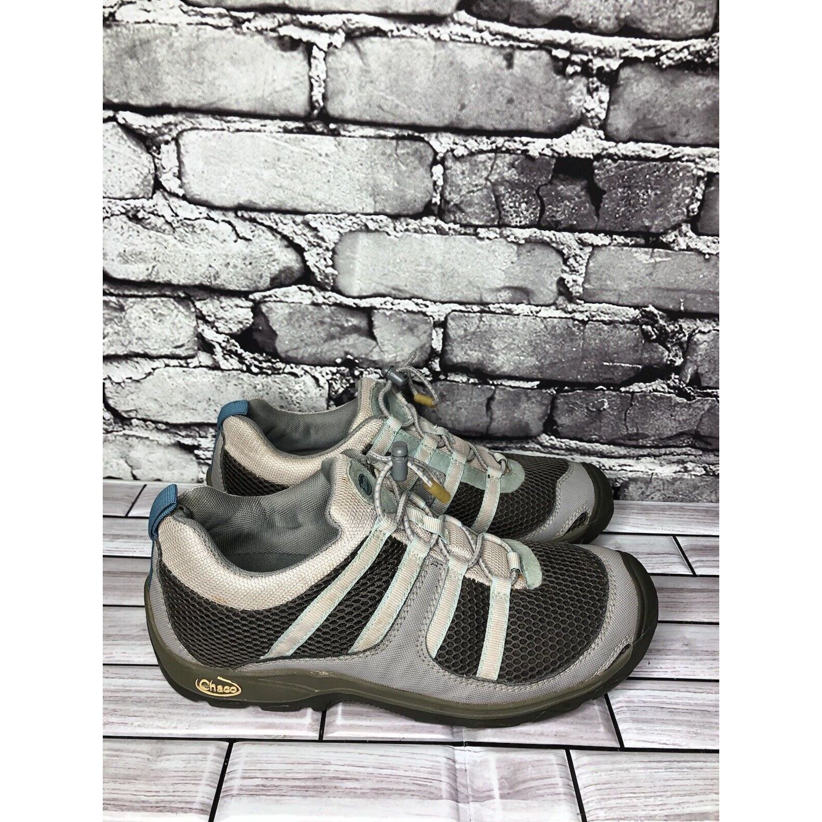 Chaco Chaco Suntrail Mist Gray Mesh Blue Casual Trail Hiking Shoes Size US 7.5 / IT 37.5 - 2 Thumbnail