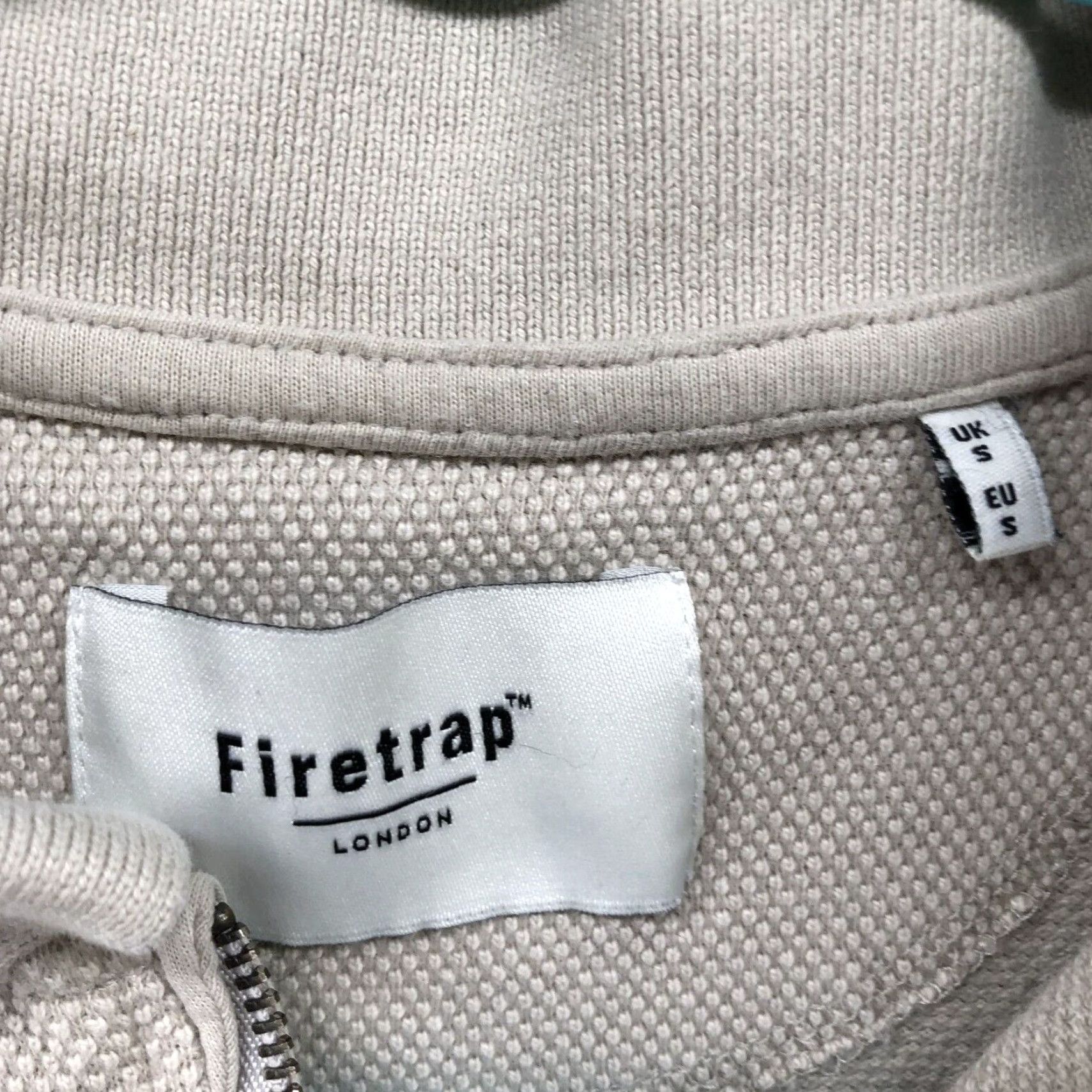 Firetrap Firetrap Mens Polo Shirt Small Beige Short Sleeve 1/4 Zip Cotton Mens Size US S / EU 44-46 / 1 - 5 Thumbnail