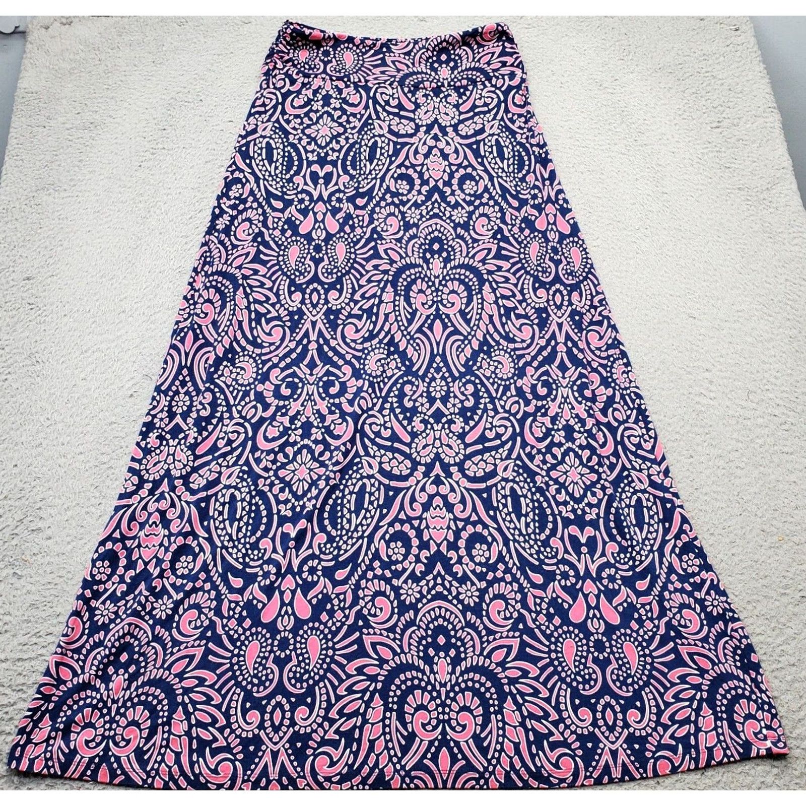 Cynthia Rowley Cynthia Rowley Maxi Skirt Womens Size S - High Waisted Multicolor Paisley Rayon Stretch Long Size 28" / US 6 / IT 42 - 2 Thumbnail