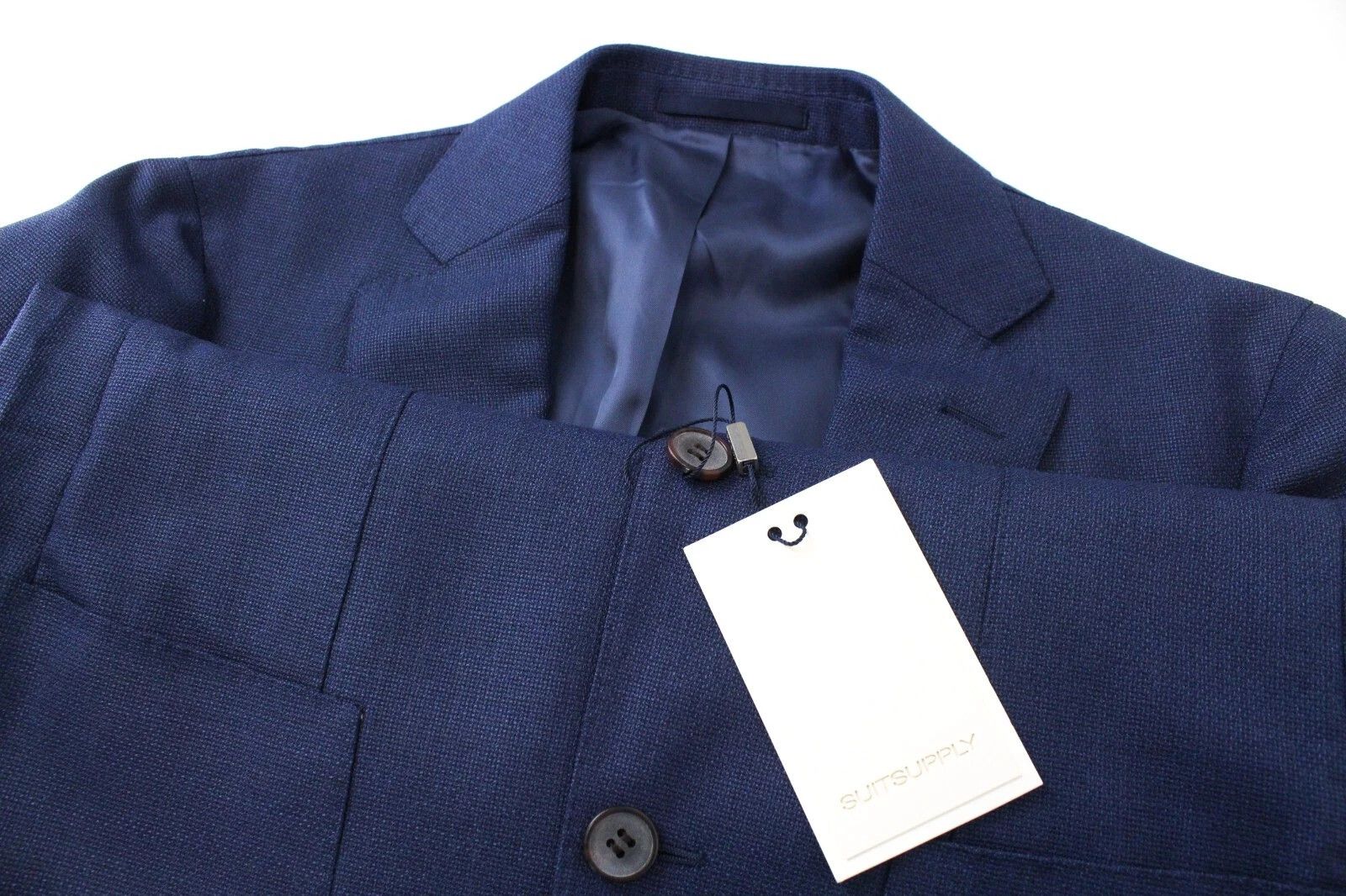 Suitsupply HAVANA UK34R Blue Wool Lined Blazer 59303 Size 34R - 4 Thumbnail