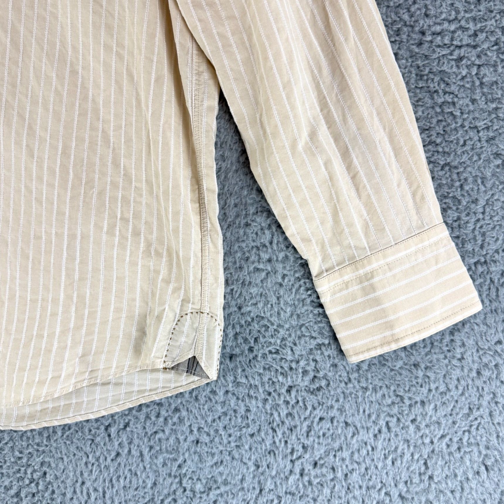 Tommy Bahama Tommy Bahama Indigo Palms Button-Up Shirt Mens Large Beige Stripe Long Sleeve Size US L / EU 52-54 / 3 - 3 Thumbnail