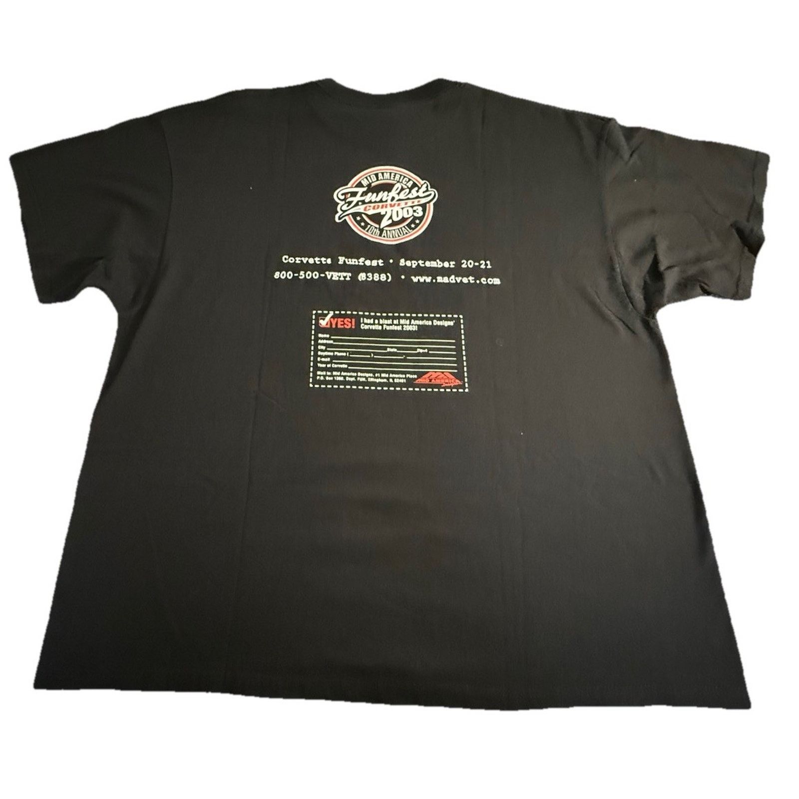 Delta Vintage Corvette T Shirt 2003 Funfest Delta Heavyweight XXL Size US XXL / EU 58 / 5 - 6 Thumbnail