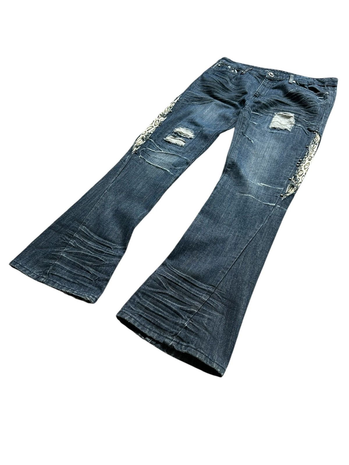 BERNINGS SHO 00's Berning Sho Black Label snake skin flared denim Size US 35 - 4 Thumbnail