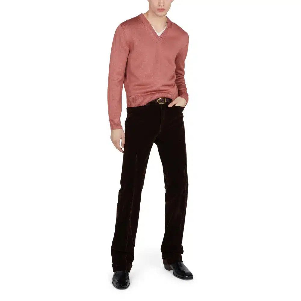 Tom Ford o1loc1c0325 KVL010 V Neck Sweater in Brown Size US M / EU 48-50 / 2 - 2 Thumbnail